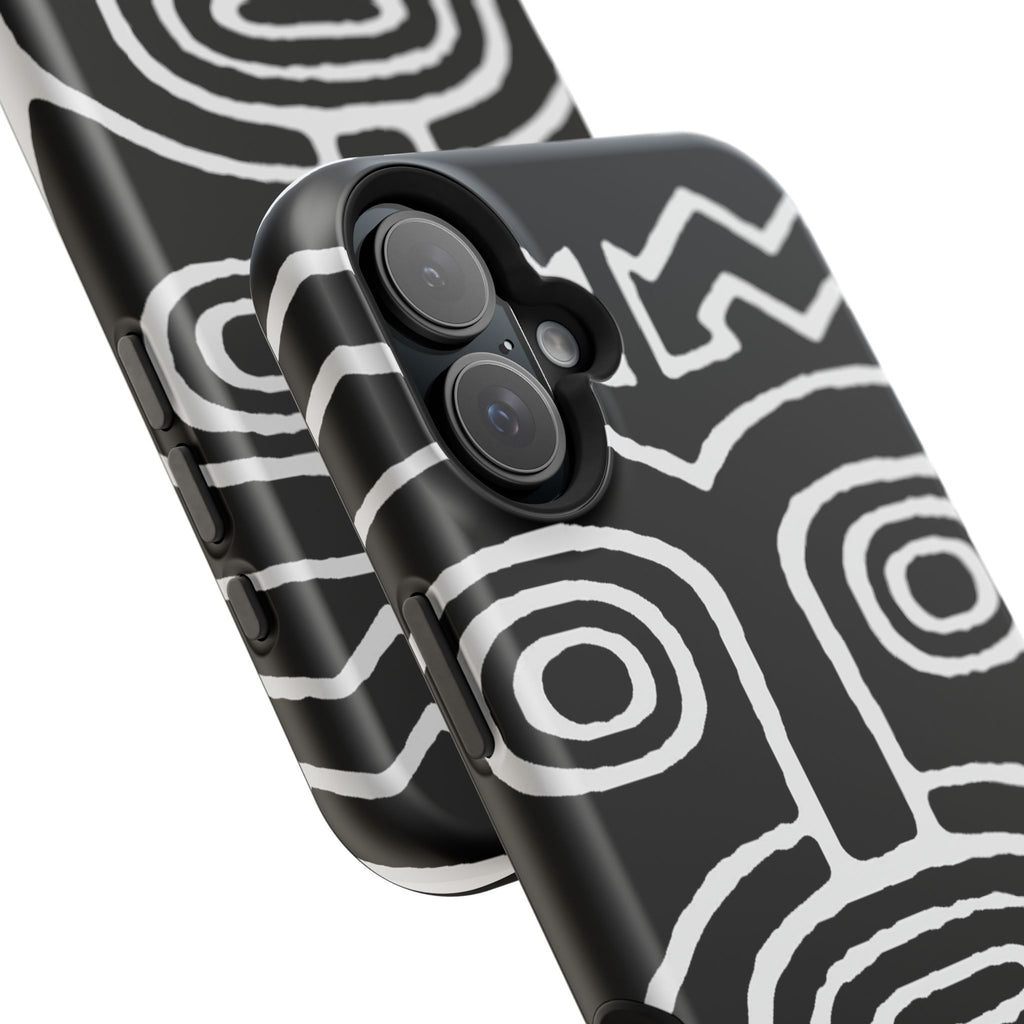 Phone Case — Black & White Tribal Mask Impact-Resistant Case