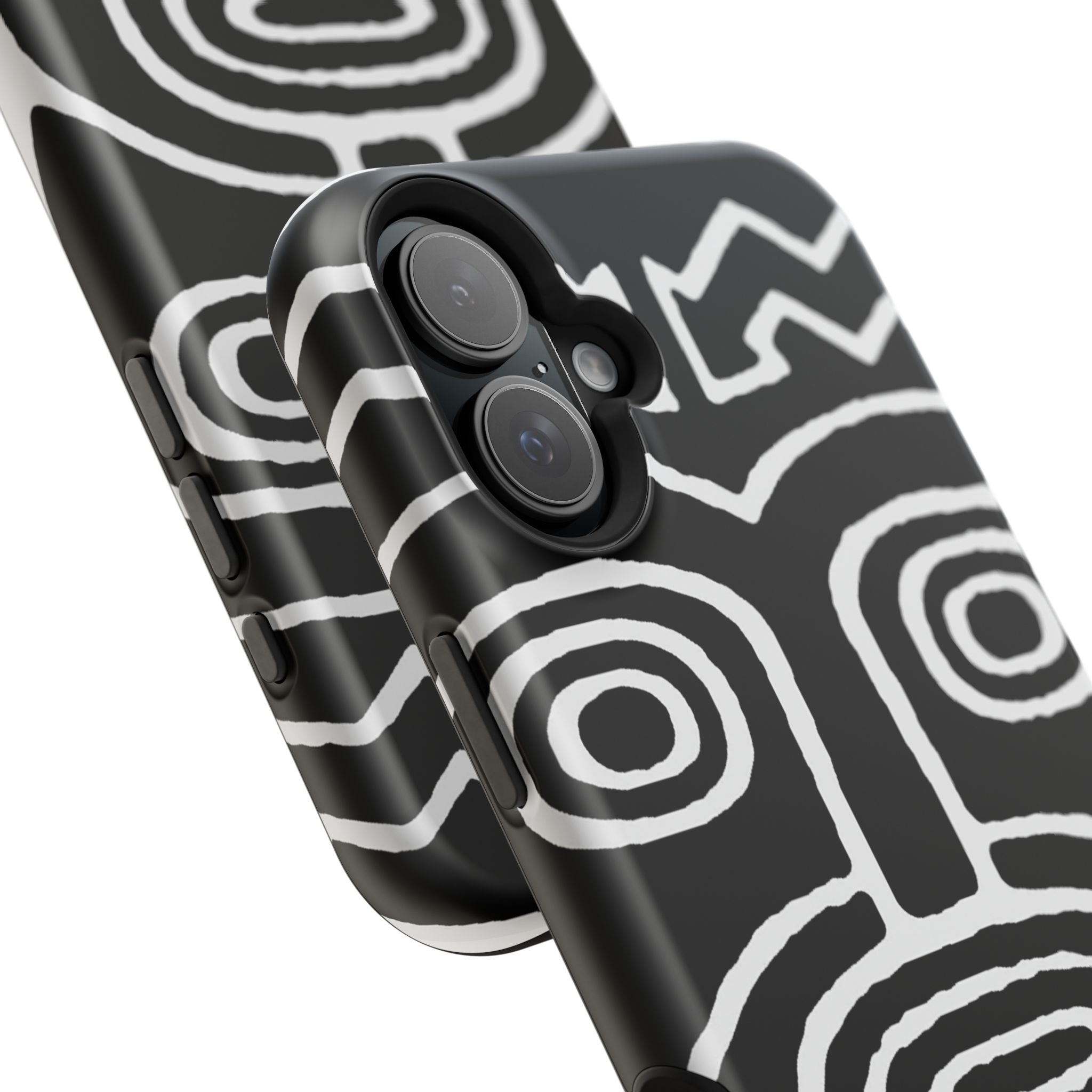 Phone Case — Black & White Tribal Mask Impact-Resistant Case
