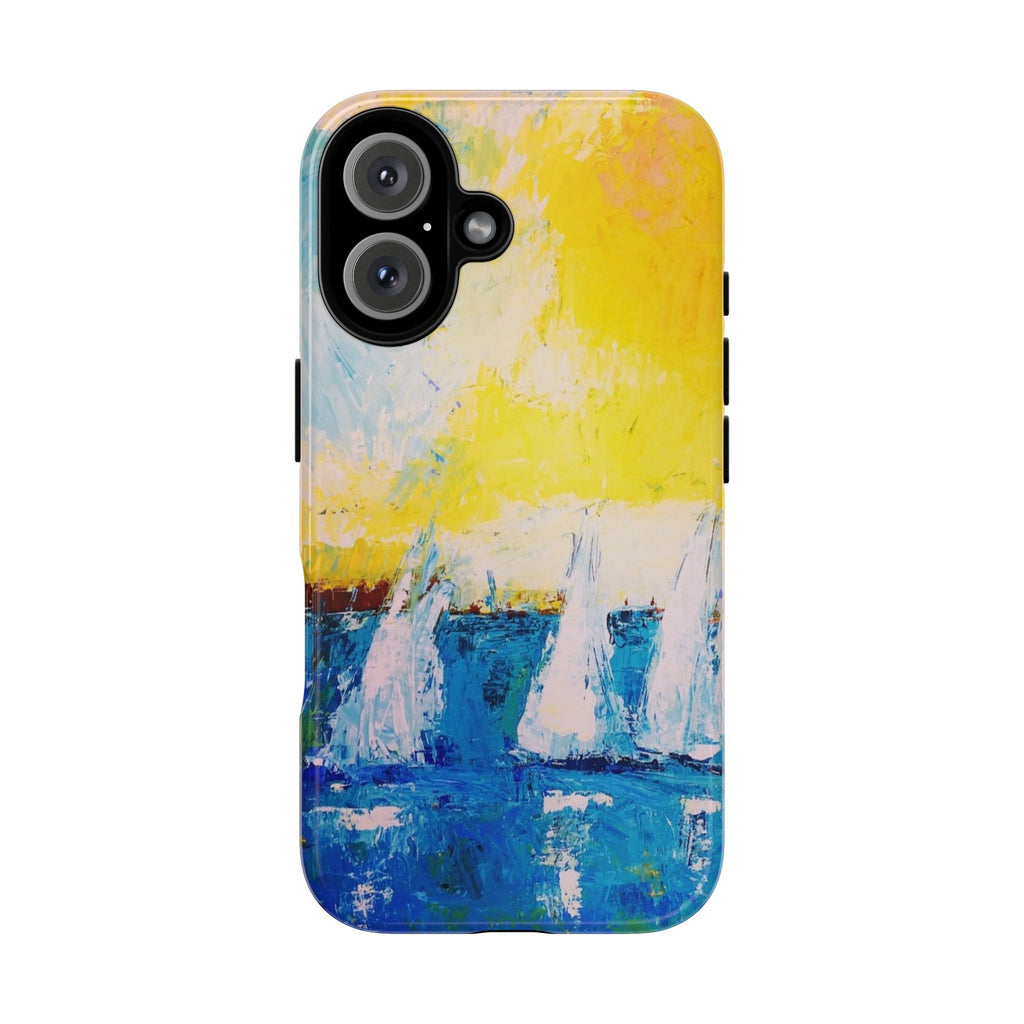 Phone Case Lisa Herrera art print Sailboats  — Nautical Abstract Art Tough iPhone Case