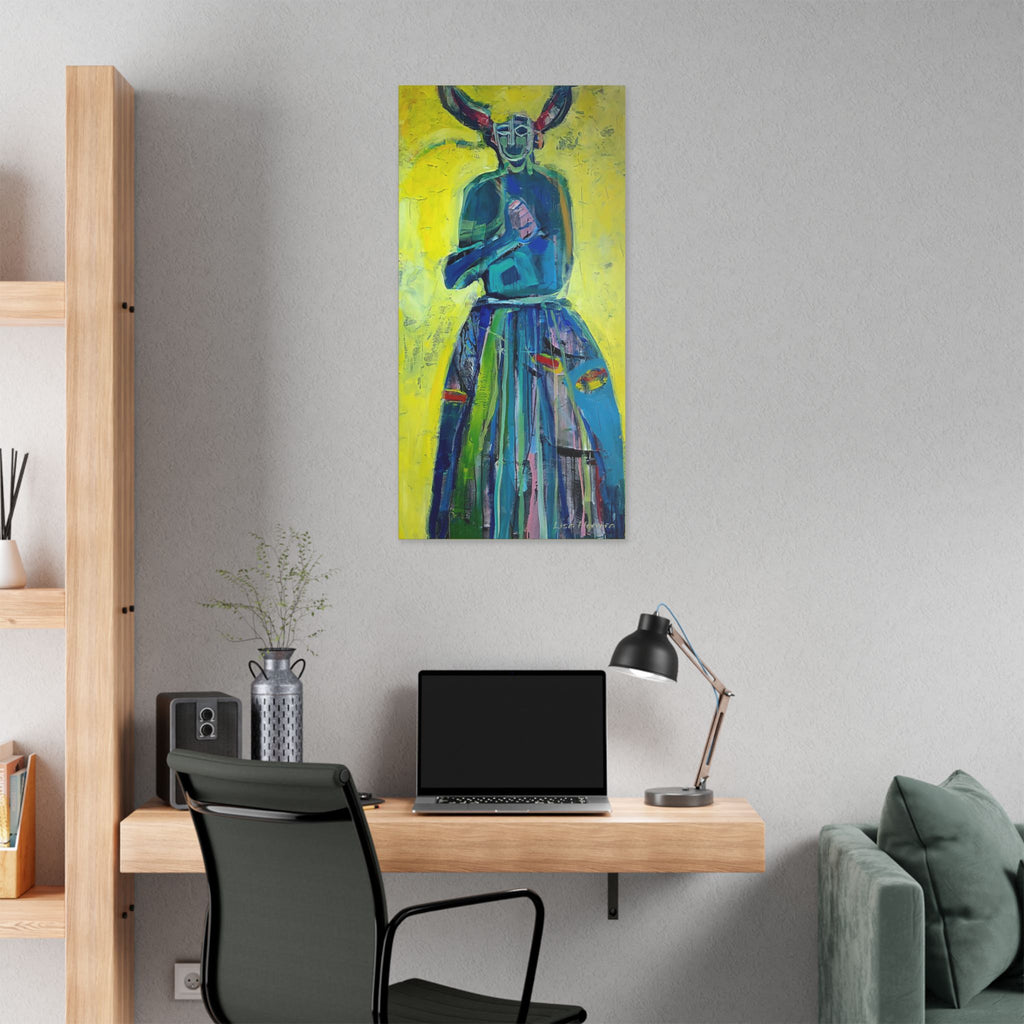 Canvas Print Lisa Herrera art Abstract Jab Jab  Canvas — Bold Blue & Yellow Stretched Wall Art