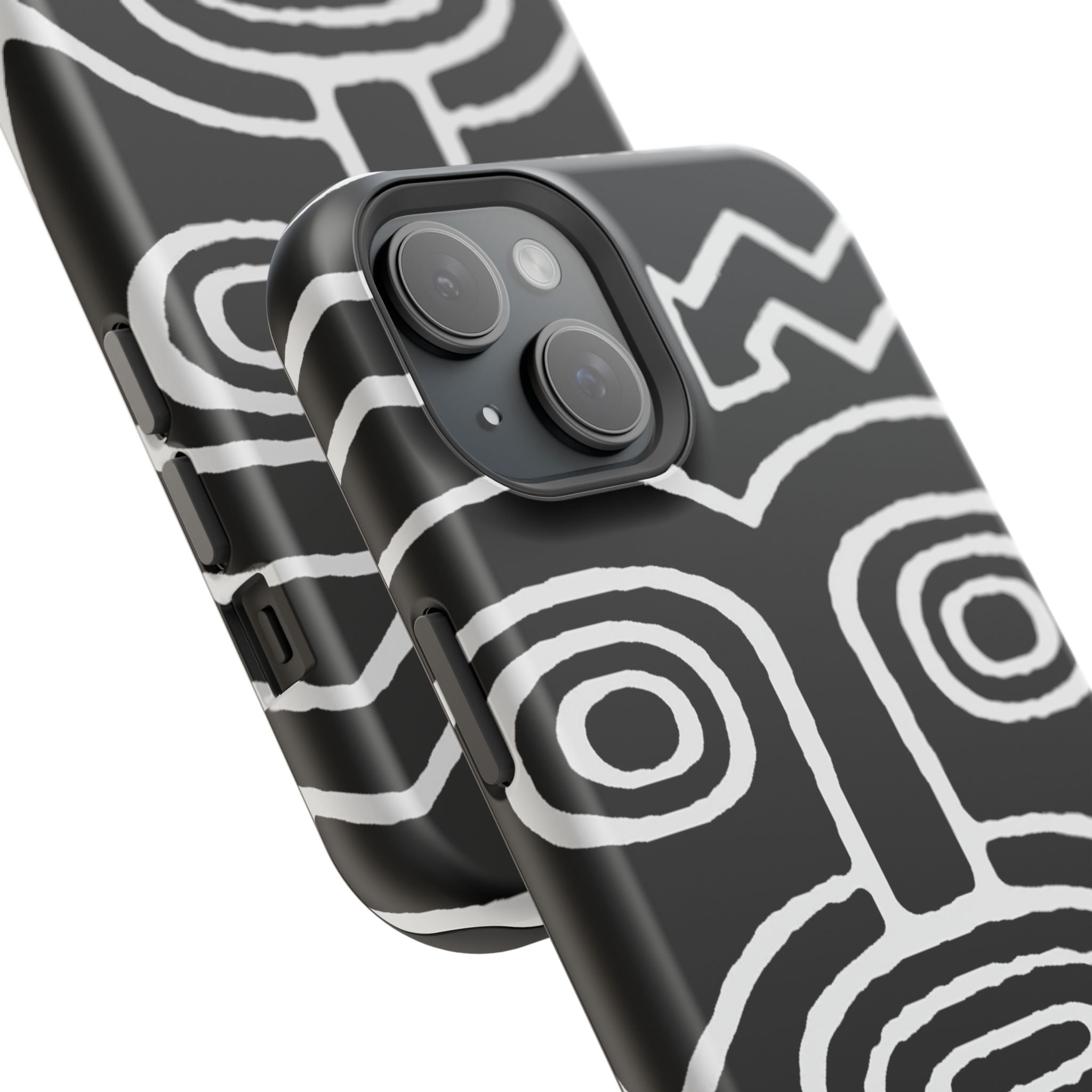 Phone Case — Black & White Tribal Mask Impact-Resistant Case
