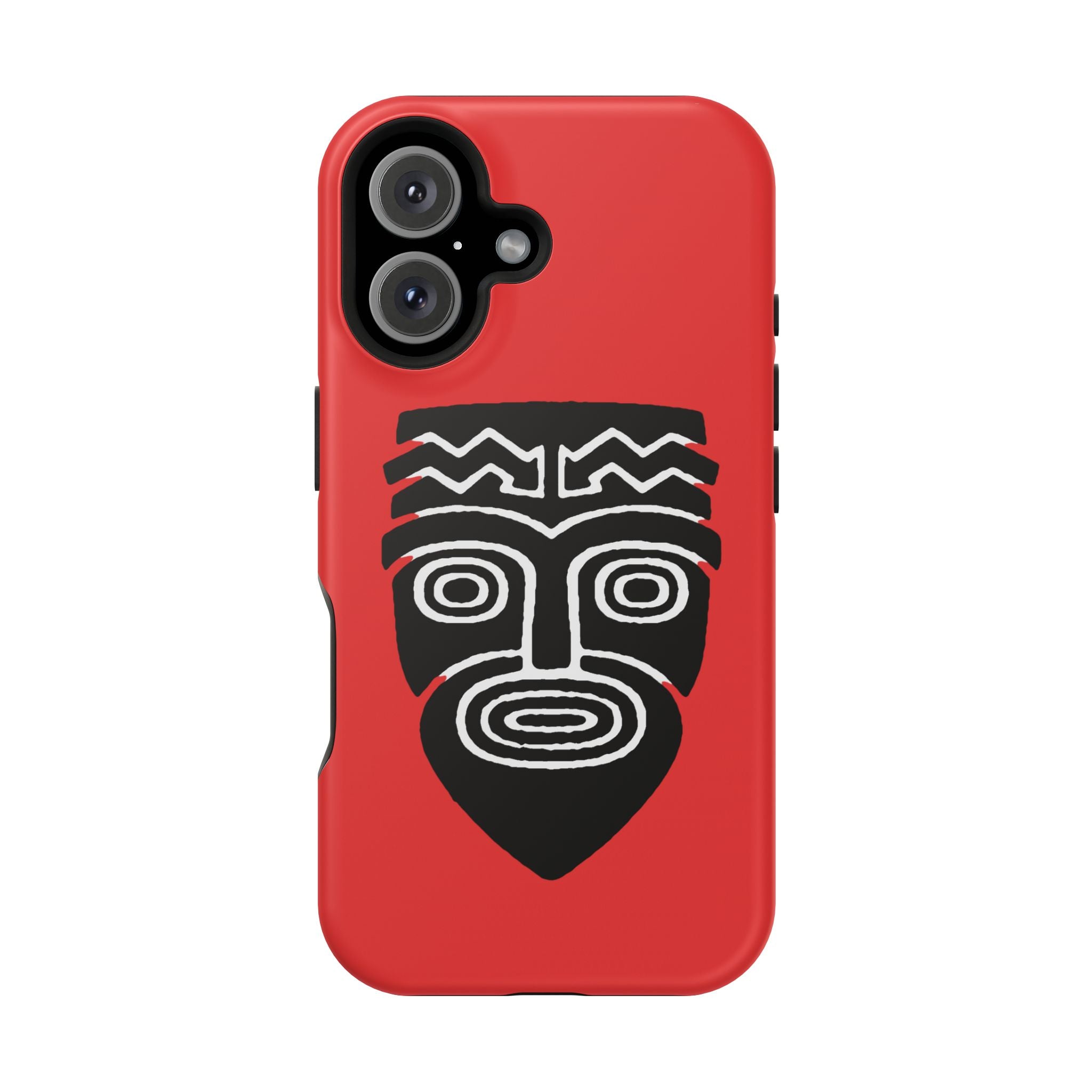 Phone Case Tiki Mask Impact-Resistant Phone Case — Bold Red Protective Cover