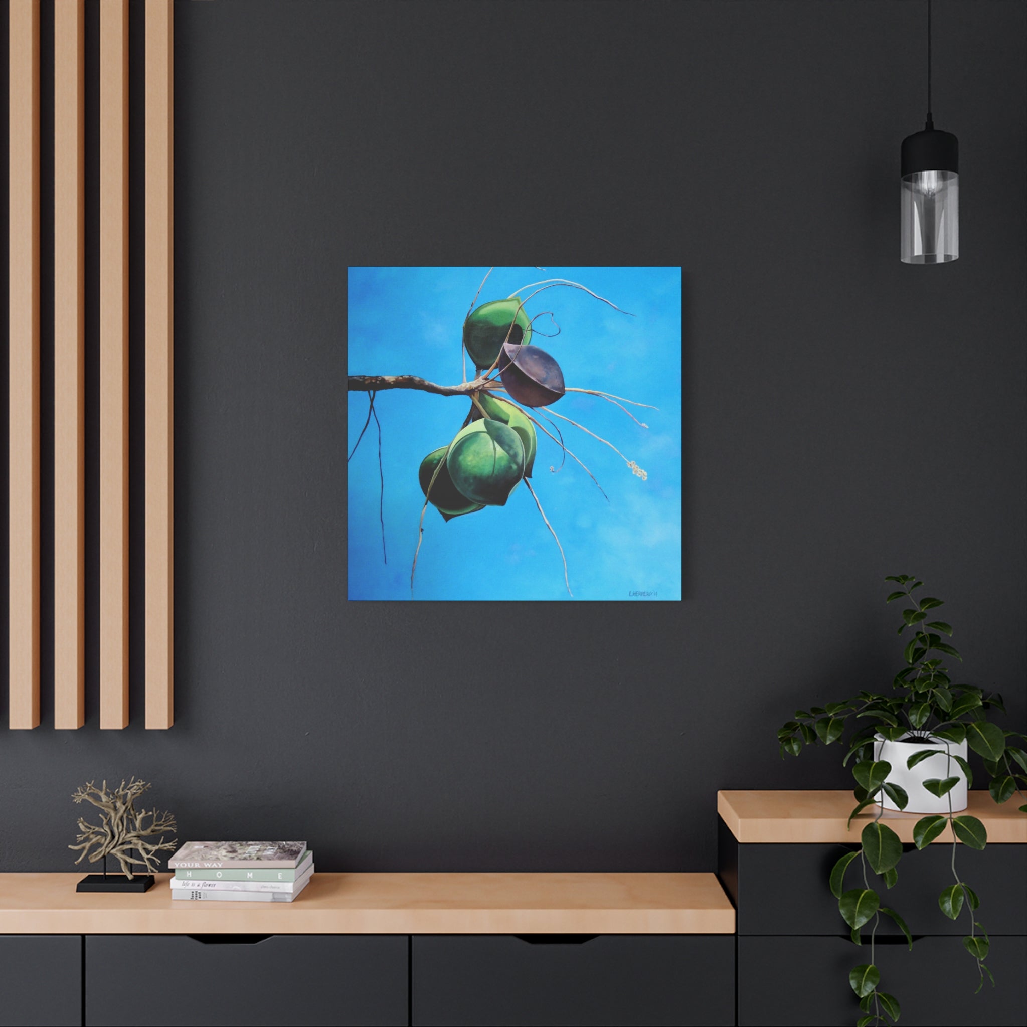 Canvas Art Lisa Herrera art Print Almonds - Caribbean Almonds Against Blue Sky