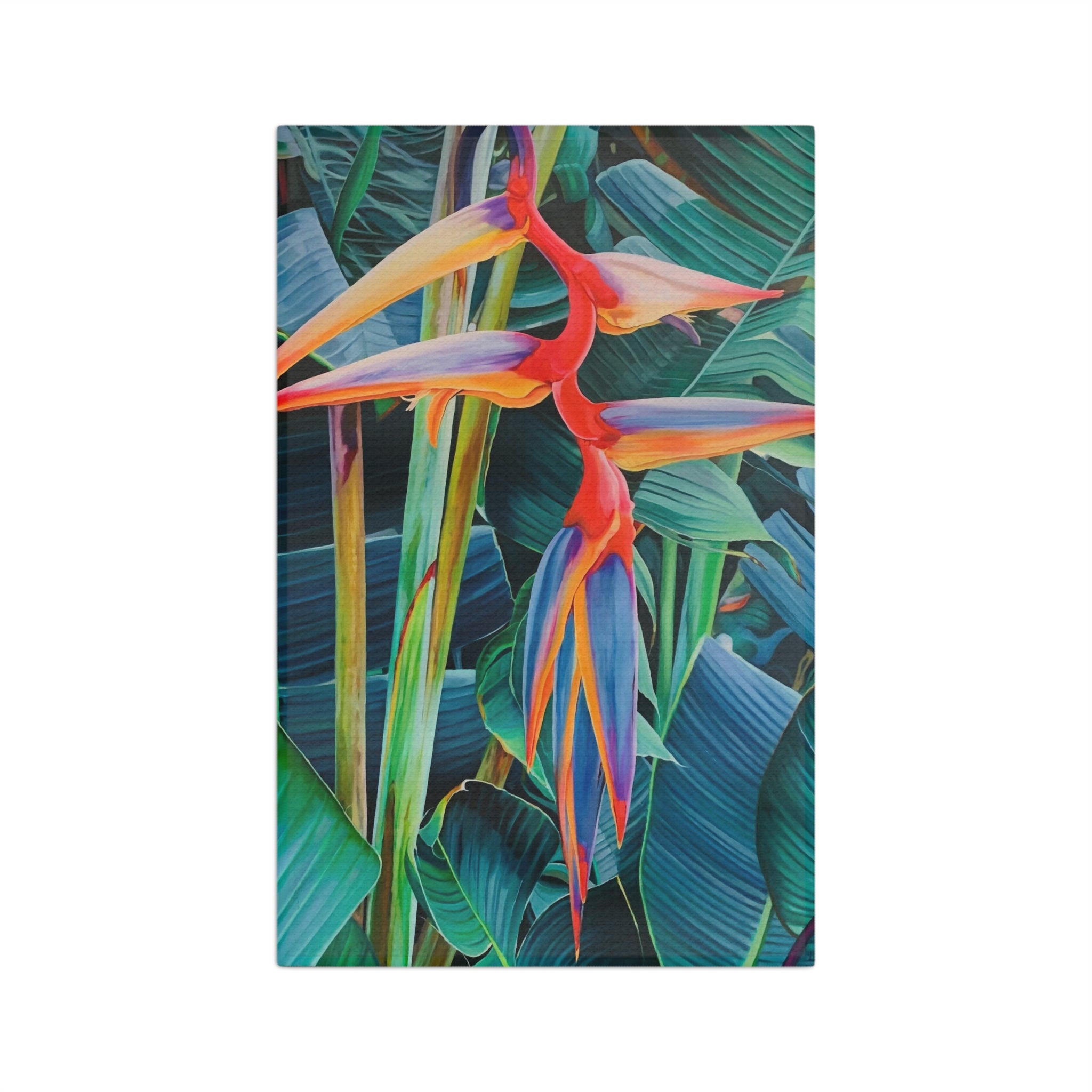 Kitchen Towel Tropical Bird of Paradise Microfiber Tea Towel — Vibrant Botanical Kitchen Towel