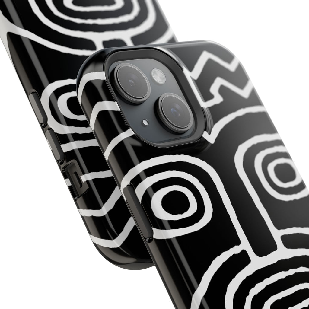 Phone Case — Black & White Tribal Mask Impact-Resistant Case