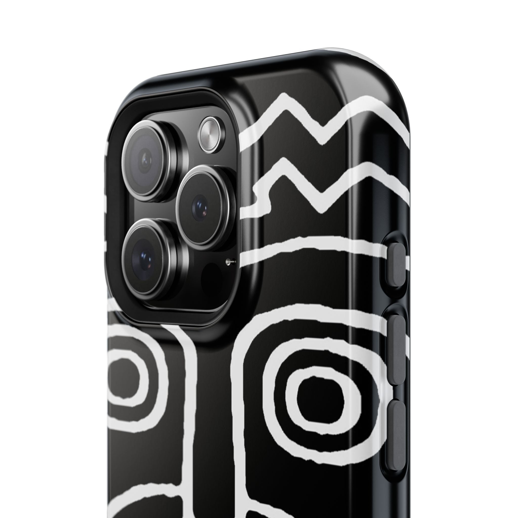 Phone Case — Black & White Tribal Mask Impact-Resistant Case
