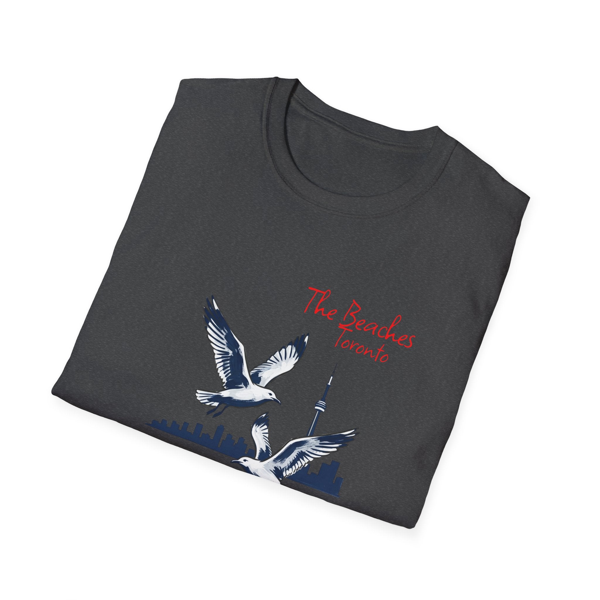 T-Shirt — The Beaches Toronto with Seagulls and cn tower