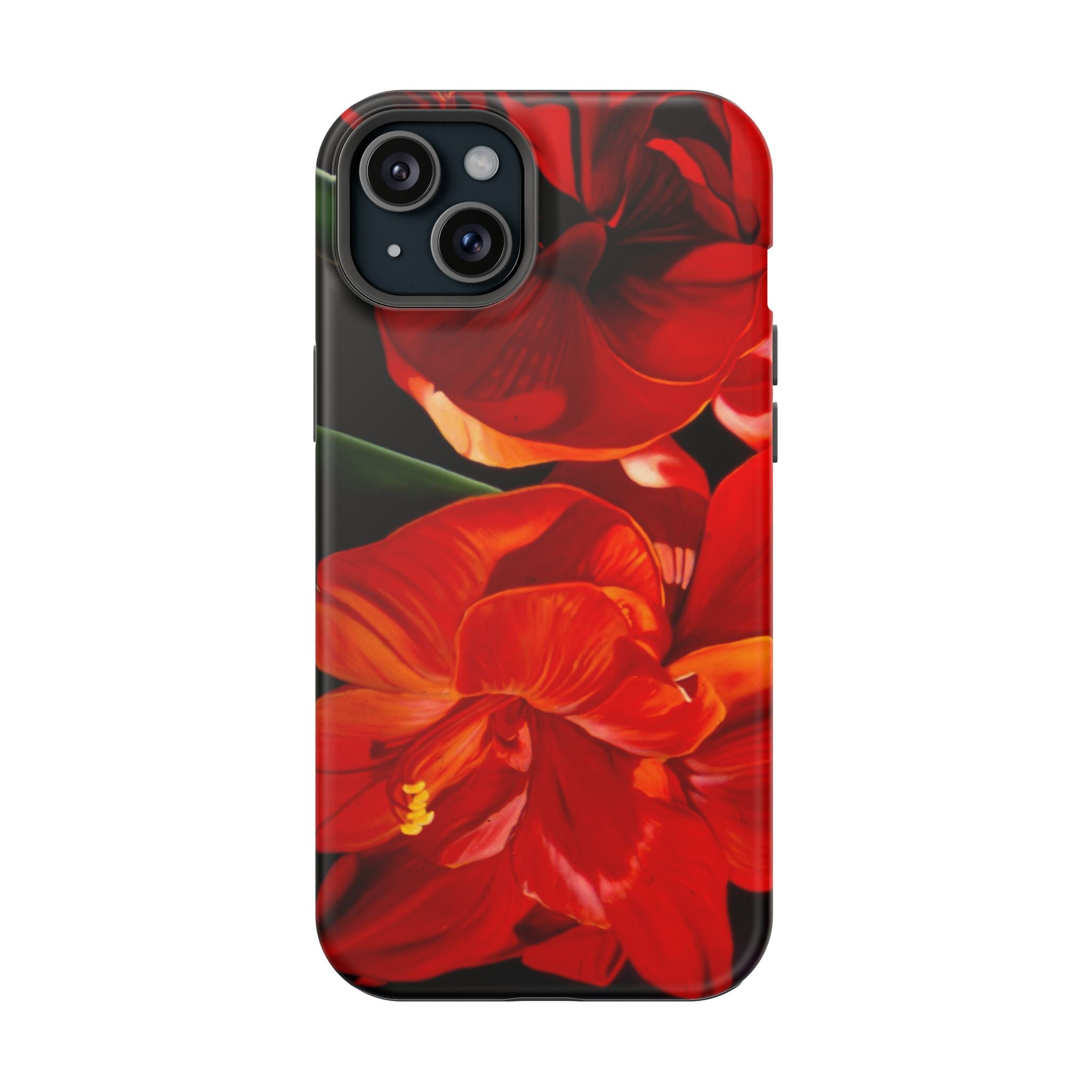 Phone case Lisa Herrera art print Red Amaryllis Floral Impact-Resistant Phone Case