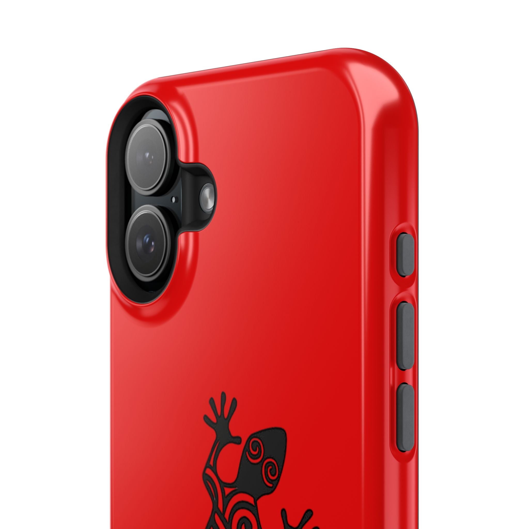 Phone Case Red Impact with Tribal Gecko Design — Shockproof Protective Cover