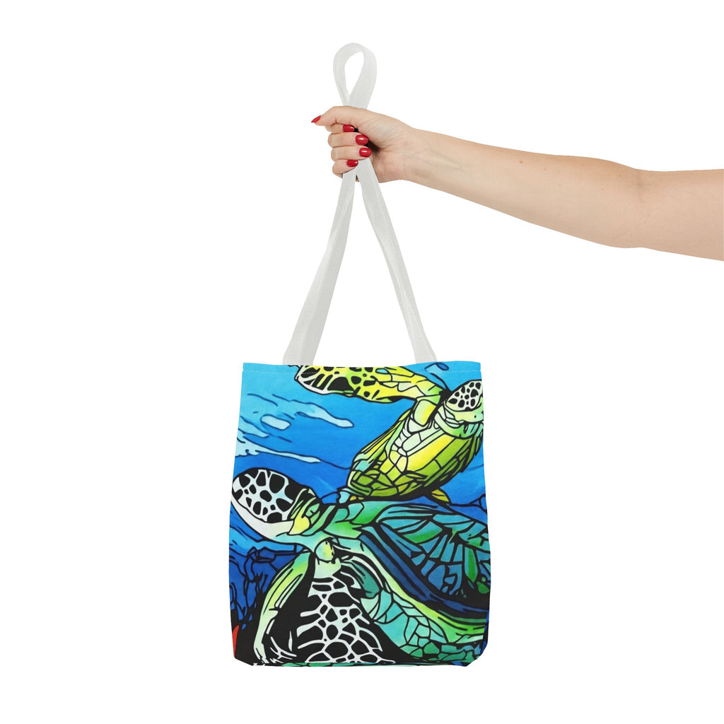 Tote Bag Sea Turtle Art  — Colorful Ocean Wildlife Canvas Tote