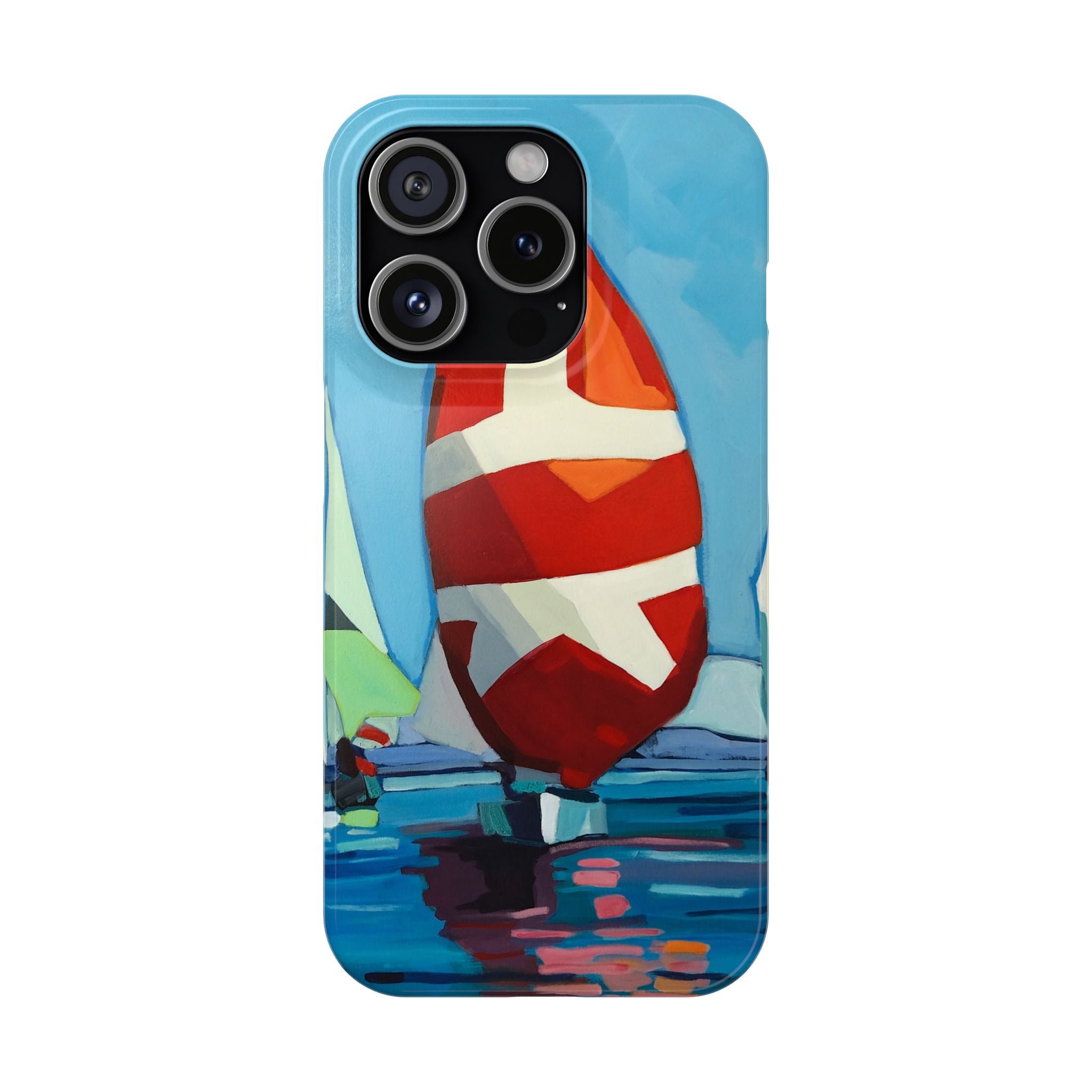 Phone case Lisa Herrera art Sailboats Slim Case — Colorful Nautical Phone Case