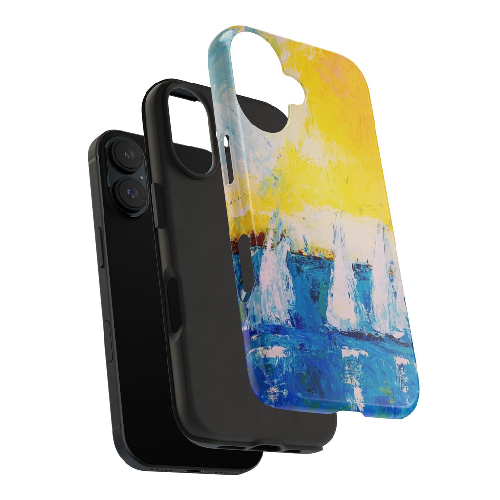 Phone Case Sailboat Painting   — Nautical Abstract Art Tough iPhone Case