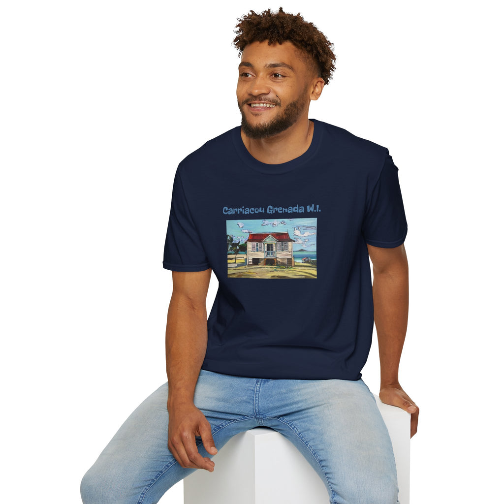 T-Shirt Carriacou House  - Carriacou Grenada W.I. Vintage Beach House Tee