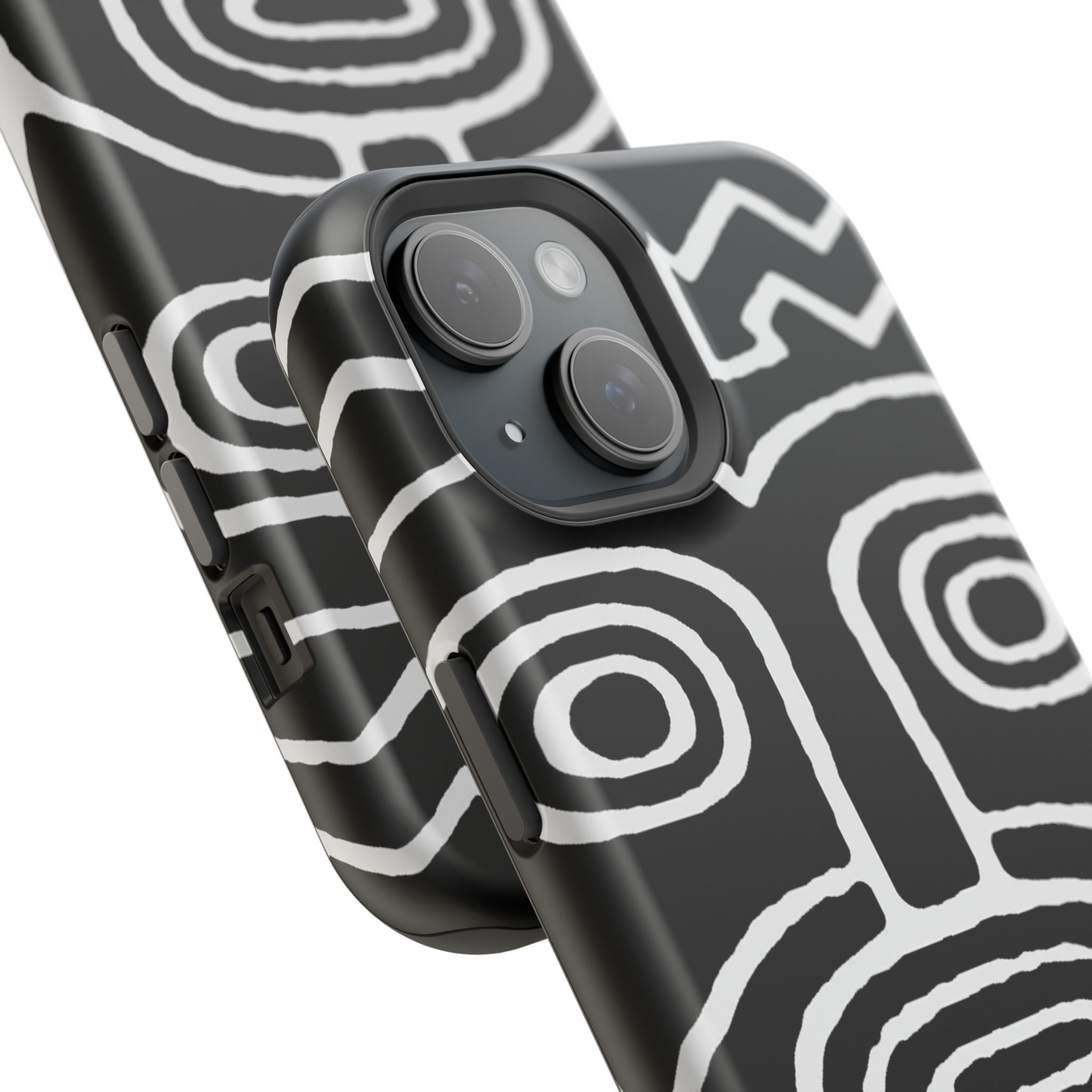 Phone Case — Black & White Tribal Mask Impact-Resistant Case