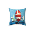 Throw Pillow Lisa Herrera art print Sailing Boats Spinnakers - Coastal Decorative Cushion