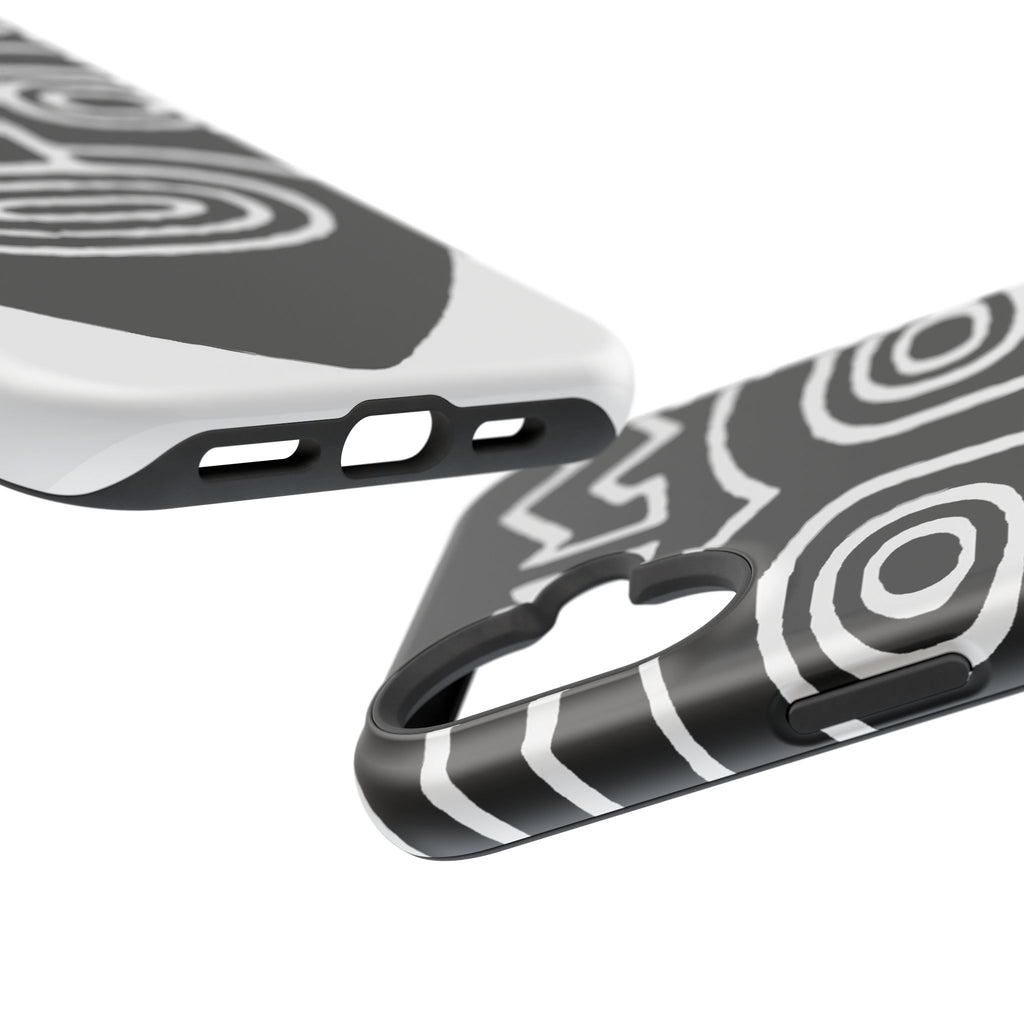 Phone Case — Black & White Tribal Mask Impact-Resistant Case