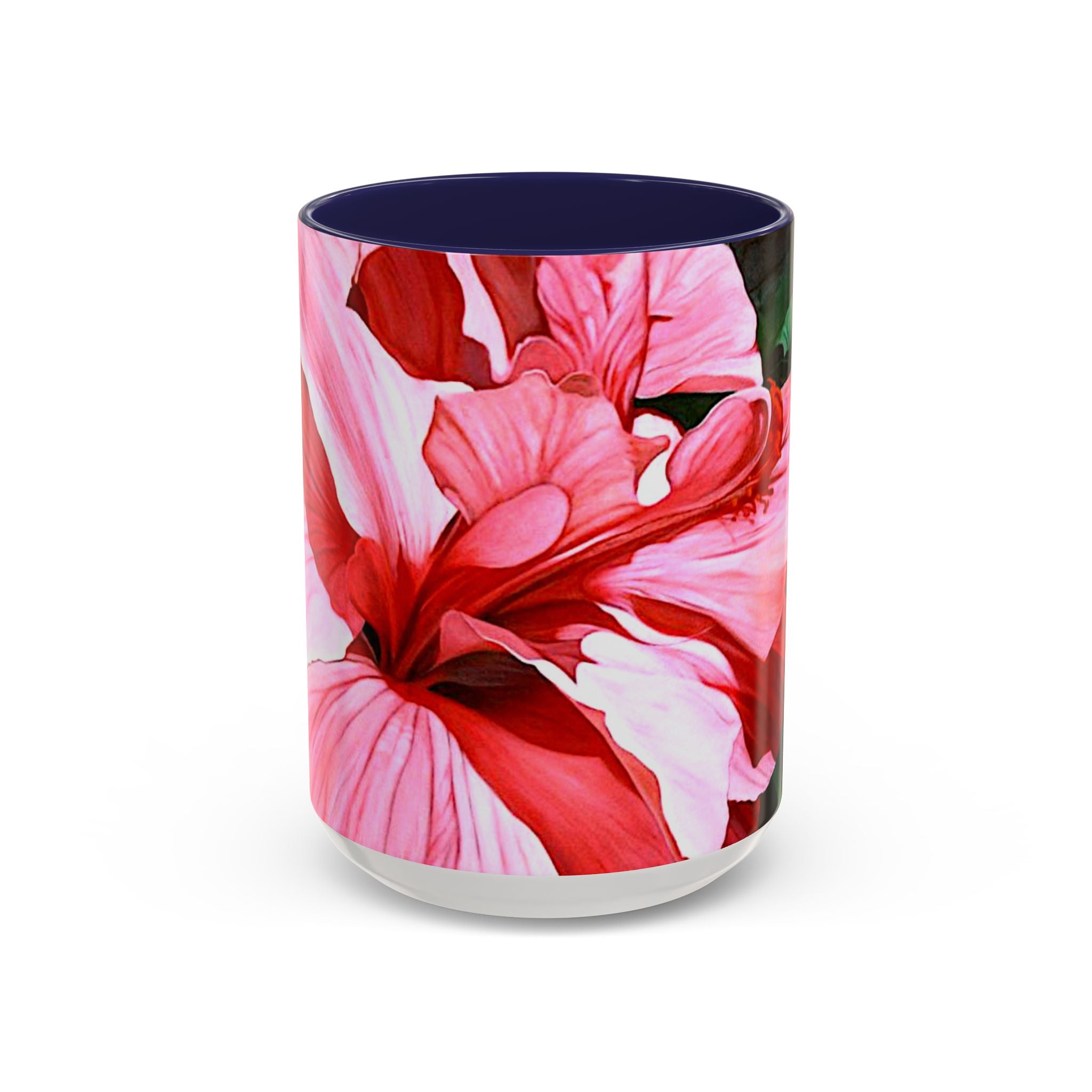 Coffee Mug Pink Hibiscus Painting (11, 15oz)