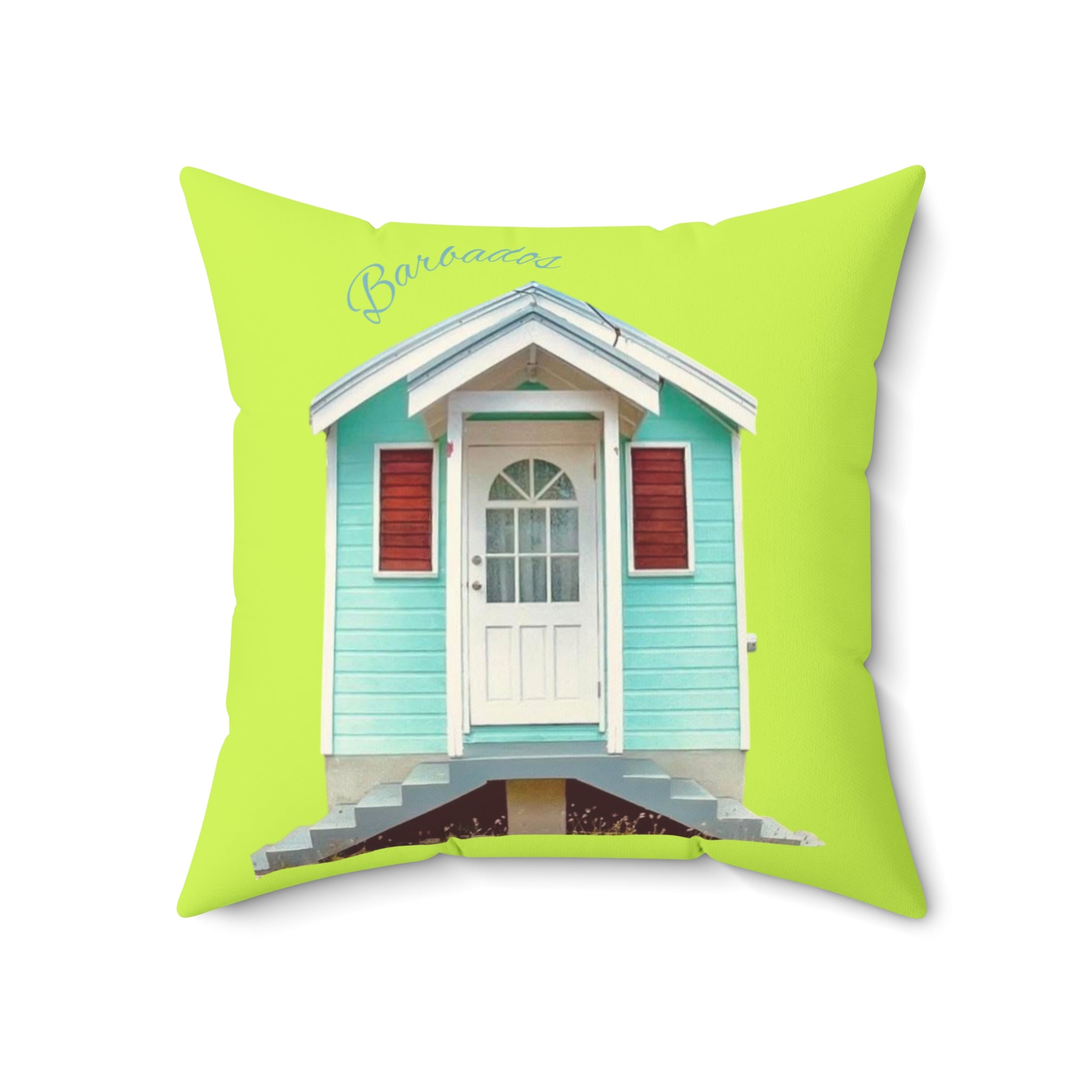 Throw Pillow Chattel House Barbados - Tropical Decorative Cushion