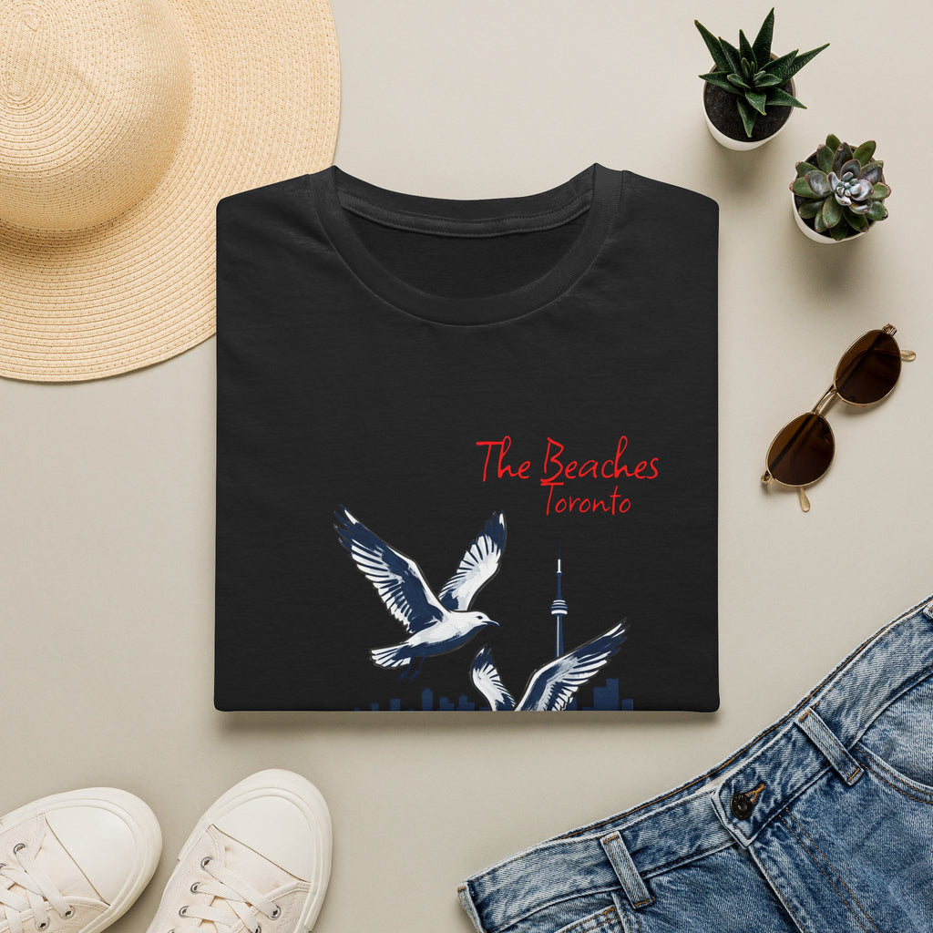 T-Shirt — The Beaches Toronto with Seagulls and cn tower