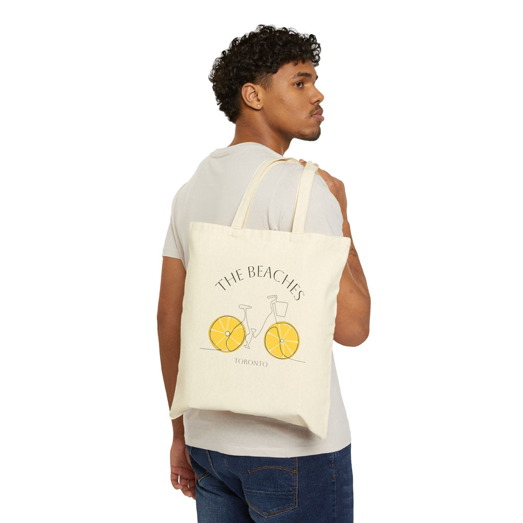 Tote Bag Bicycle The Beaches Toronto Blk & Wht Photo Canvas Tote Bag