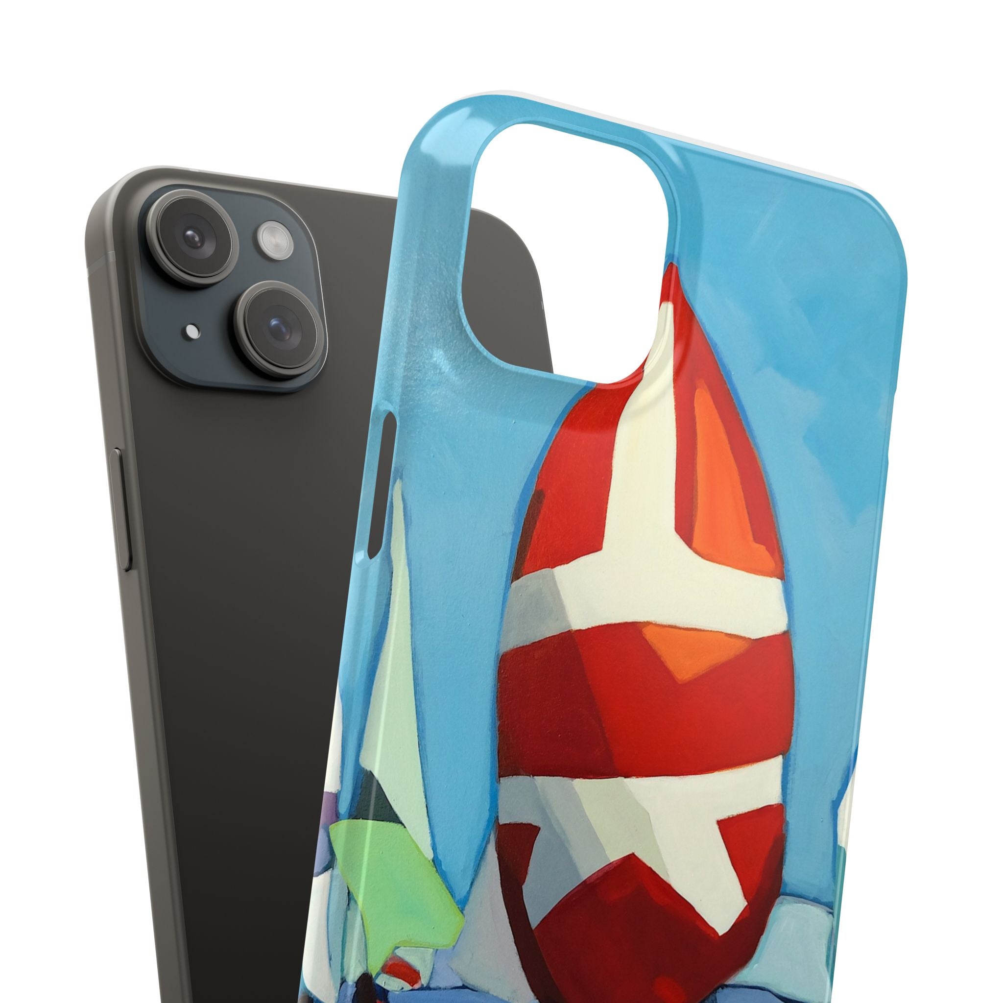Phone case Lisa Herrera art Sailboats Slim Case — Colorful Nautical Phone Case