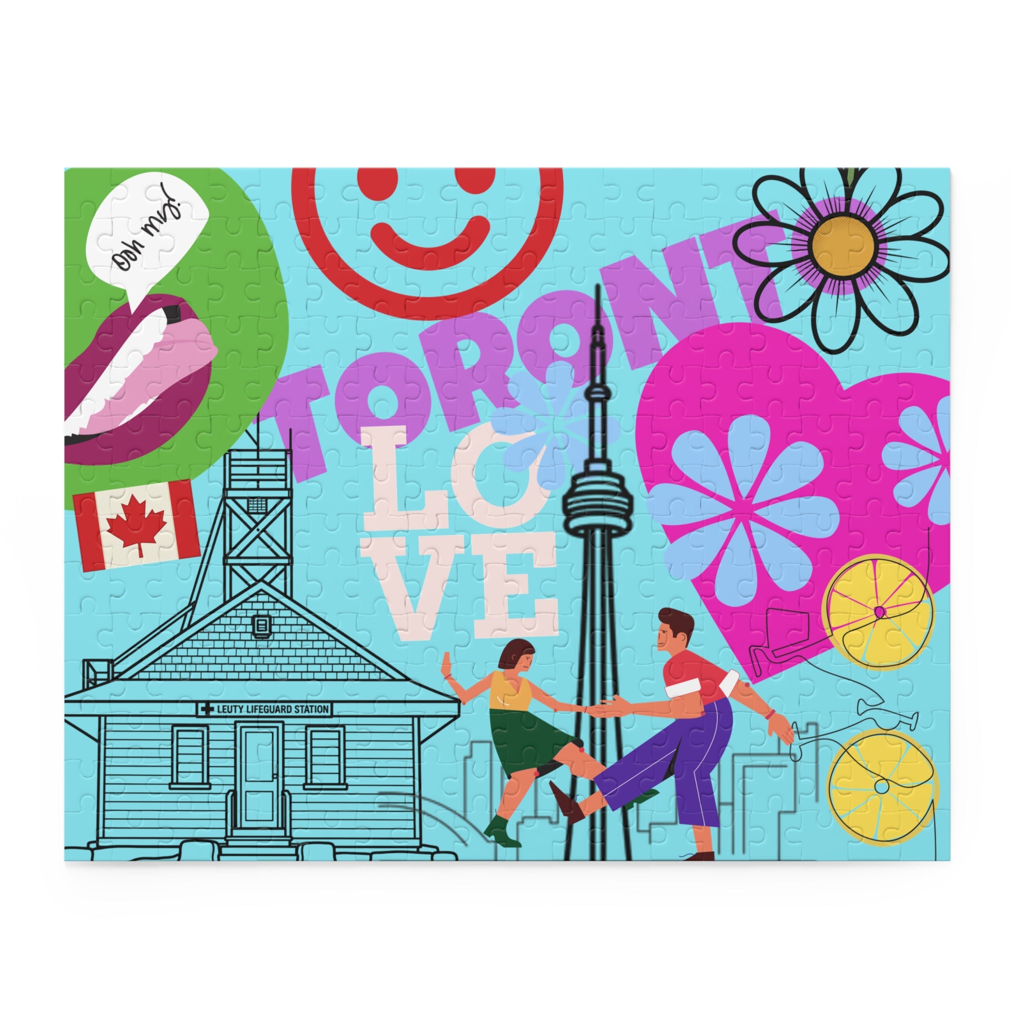 Toronto colorful graphic puzzle — Colorful Beach Art Jigsaw (120/252/500-Piece)