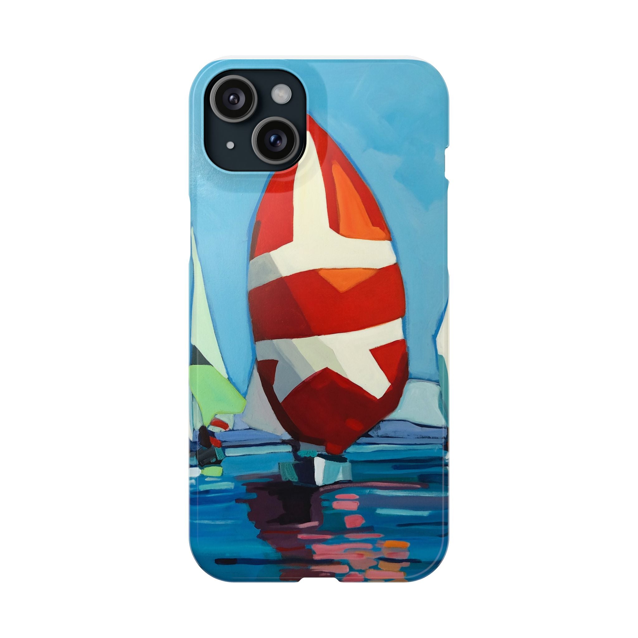Phone case Lisa Herrera art Sailboats Slim Case — Colorful Nautical Phone Case