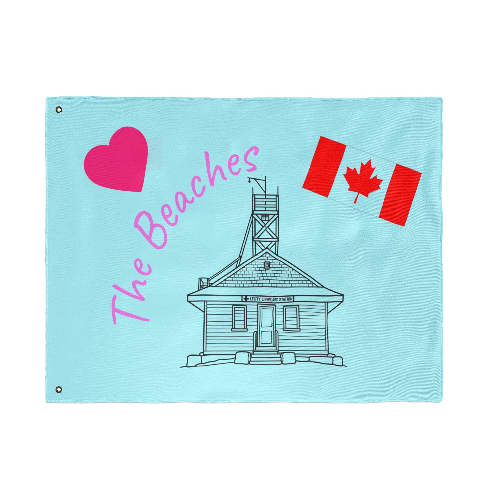 Outdoor Flag - The Beaches Leuty Stn with Canada flag