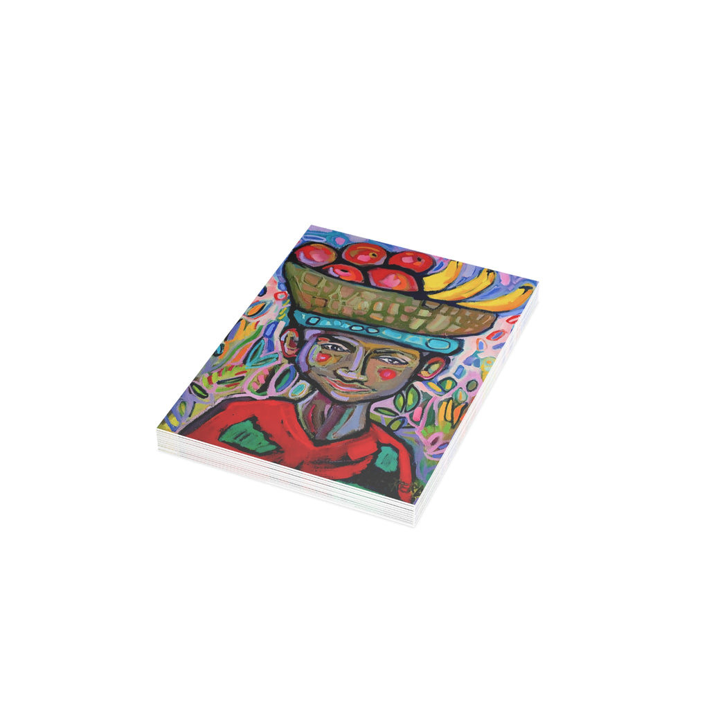 Greeting Card — Colorful Fruit Vendor Art Card (Blank Inside)