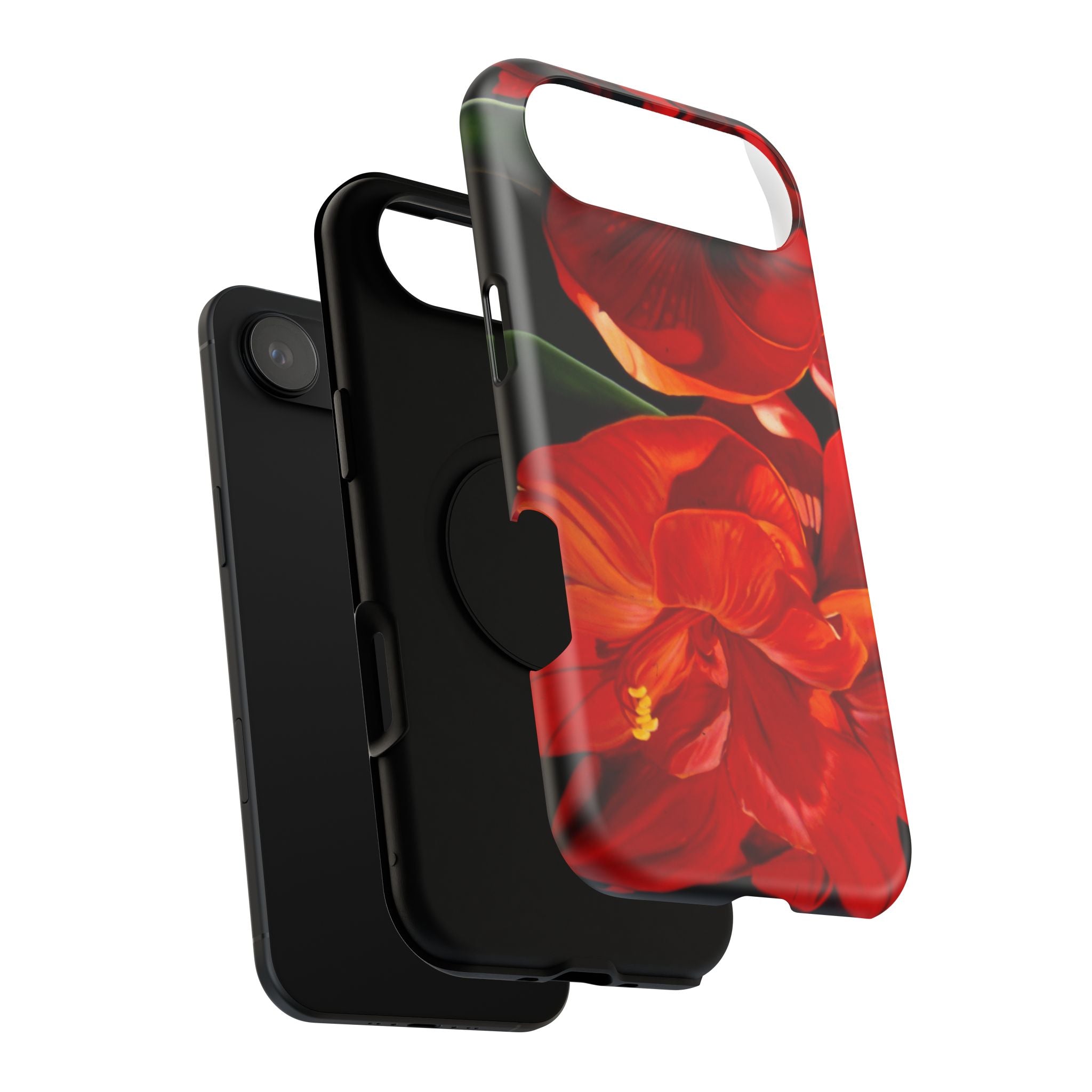 Phone case Lisa Herrera art print Red Amaryllis Floral Impact-Resistant Phone Case