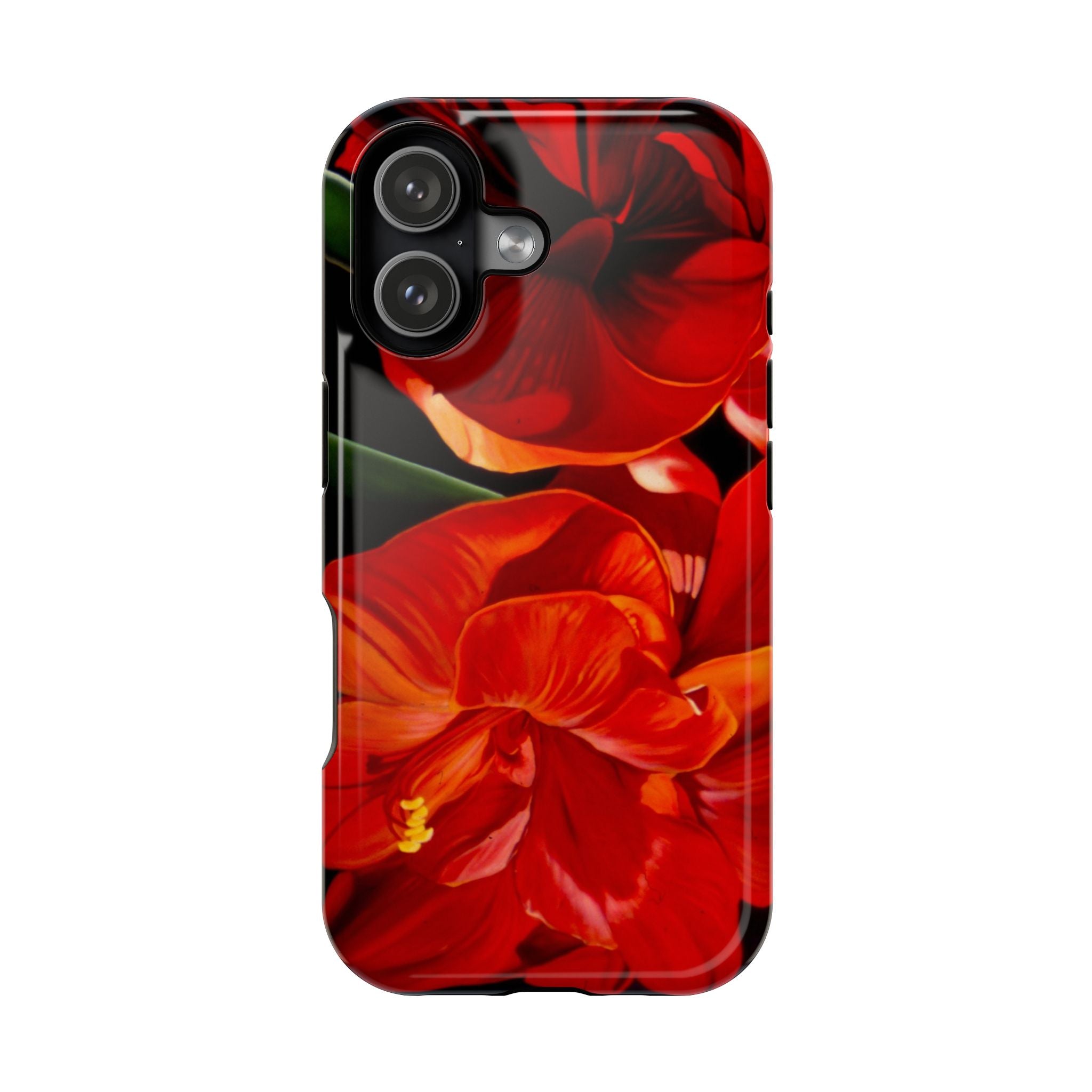 Phone case Lisa Herrera art print Red Amaryllis Floral Impact-Resistant Phone Case
