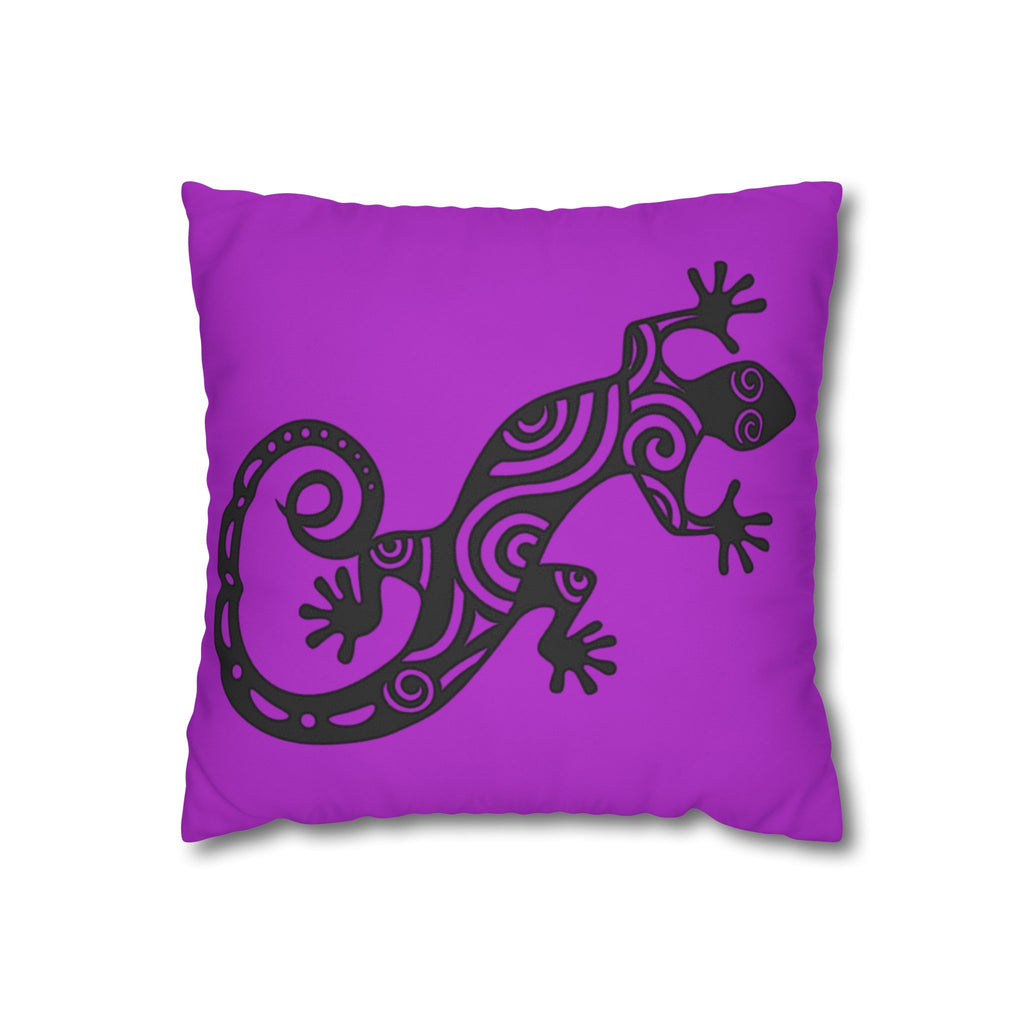 Throw Pillowcase Geometric Gecko Throw Pillowcase – Tribal Lizard Accent Cushion Cover