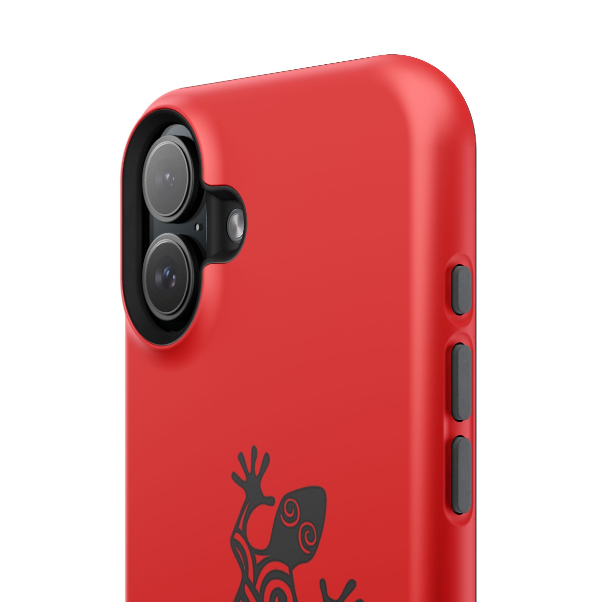Phone Case Red Impact with Tribal Gecko Design — Shockproof Protective Cover