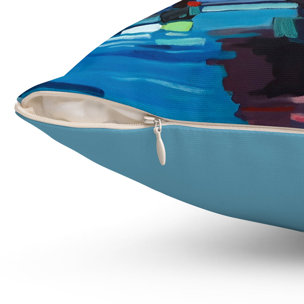 Throw Pillow Lisa Herrera art print Sailing Boats Spinnakers - Coastal Decorative Cushion