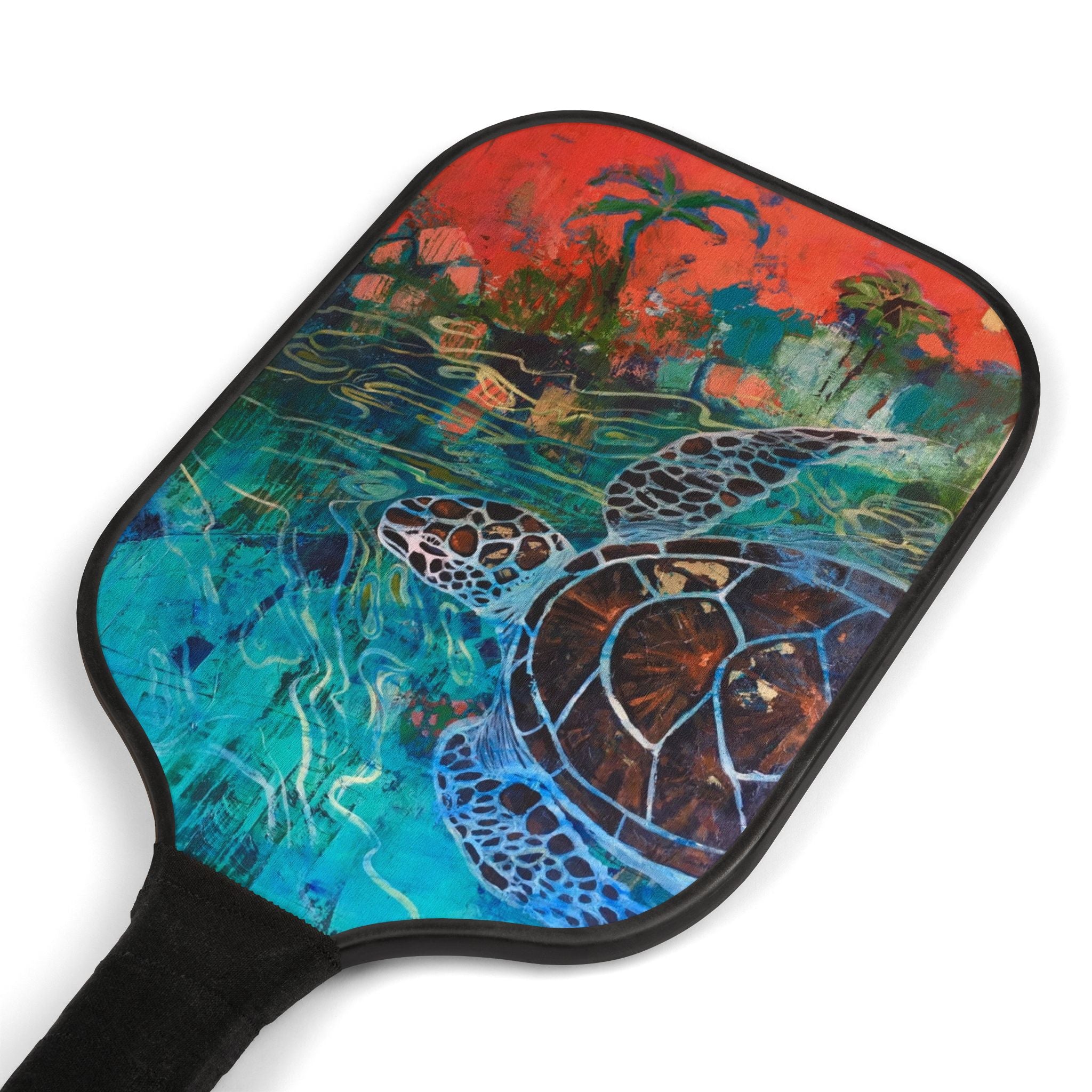 Pickleball Paddle Set — Lisa Herrera art print Sea Turtle Pickleball Kit with 2 Paddles & Balls