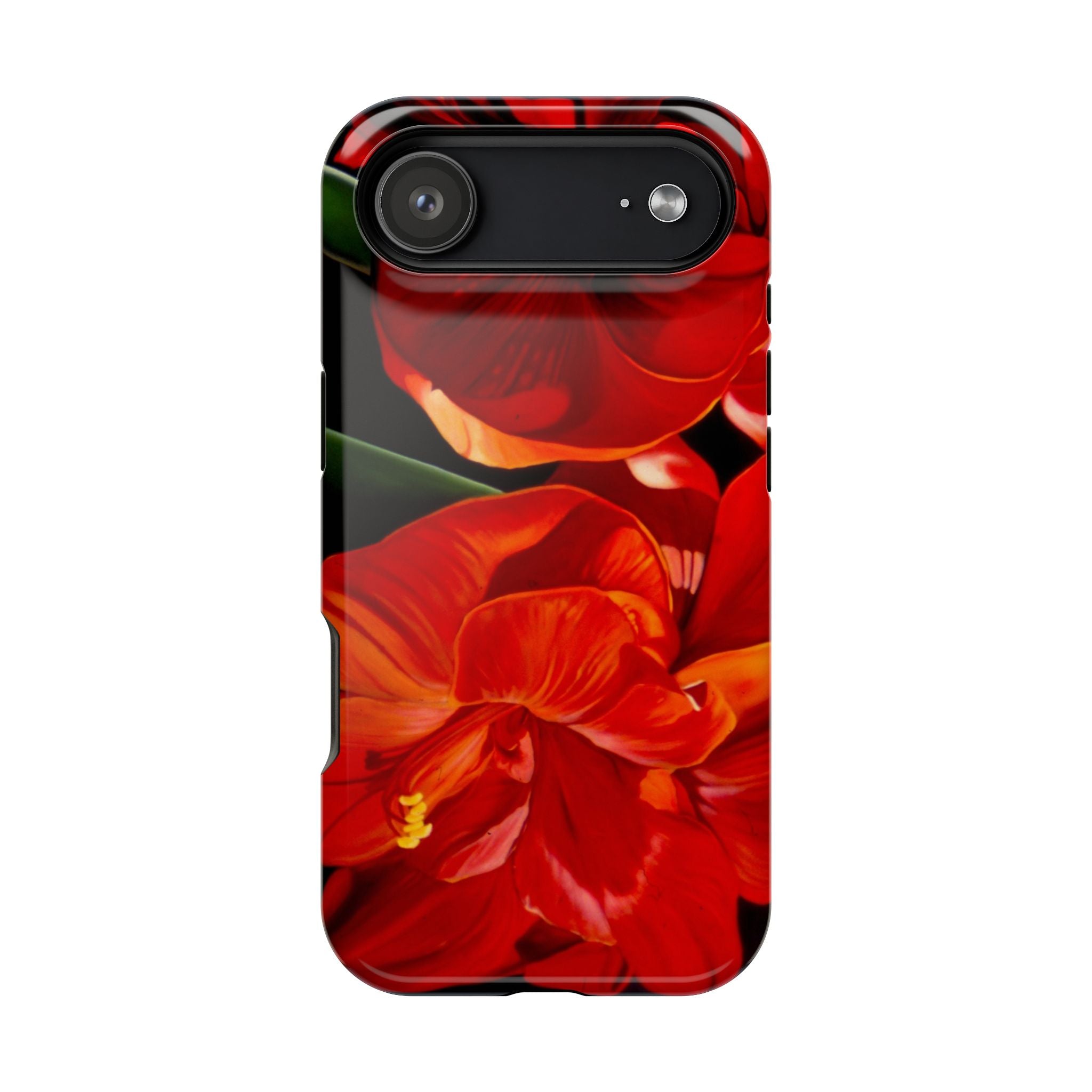 Phone case Lisa Herrera art print Red Amaryllis Floral Impact-Resistant Phone Case