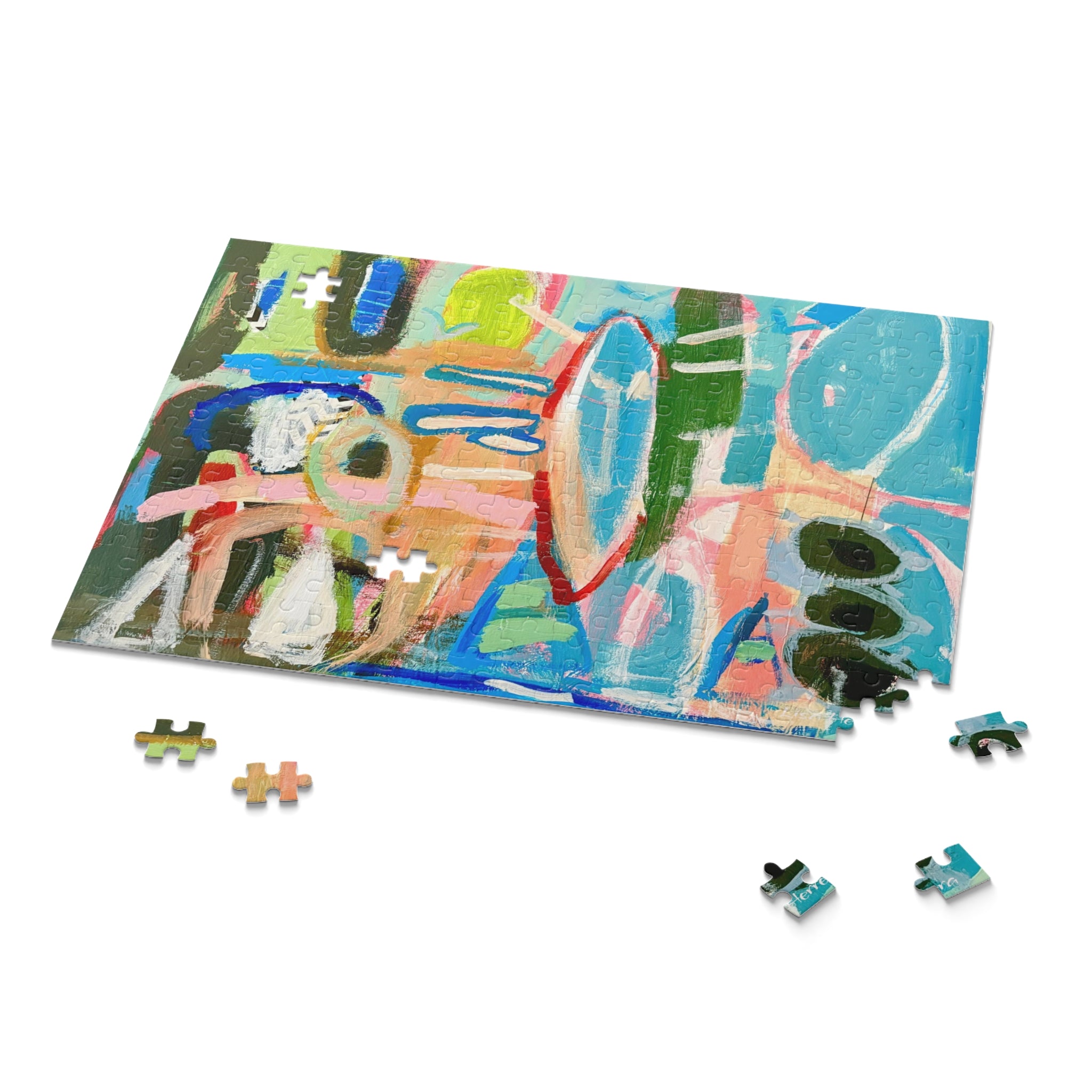 Puzzle Lisa Herrera art print Abstract Surfboard Art Puzzle — Colorful Coastal 120/252/500-Piece Jigsaw
