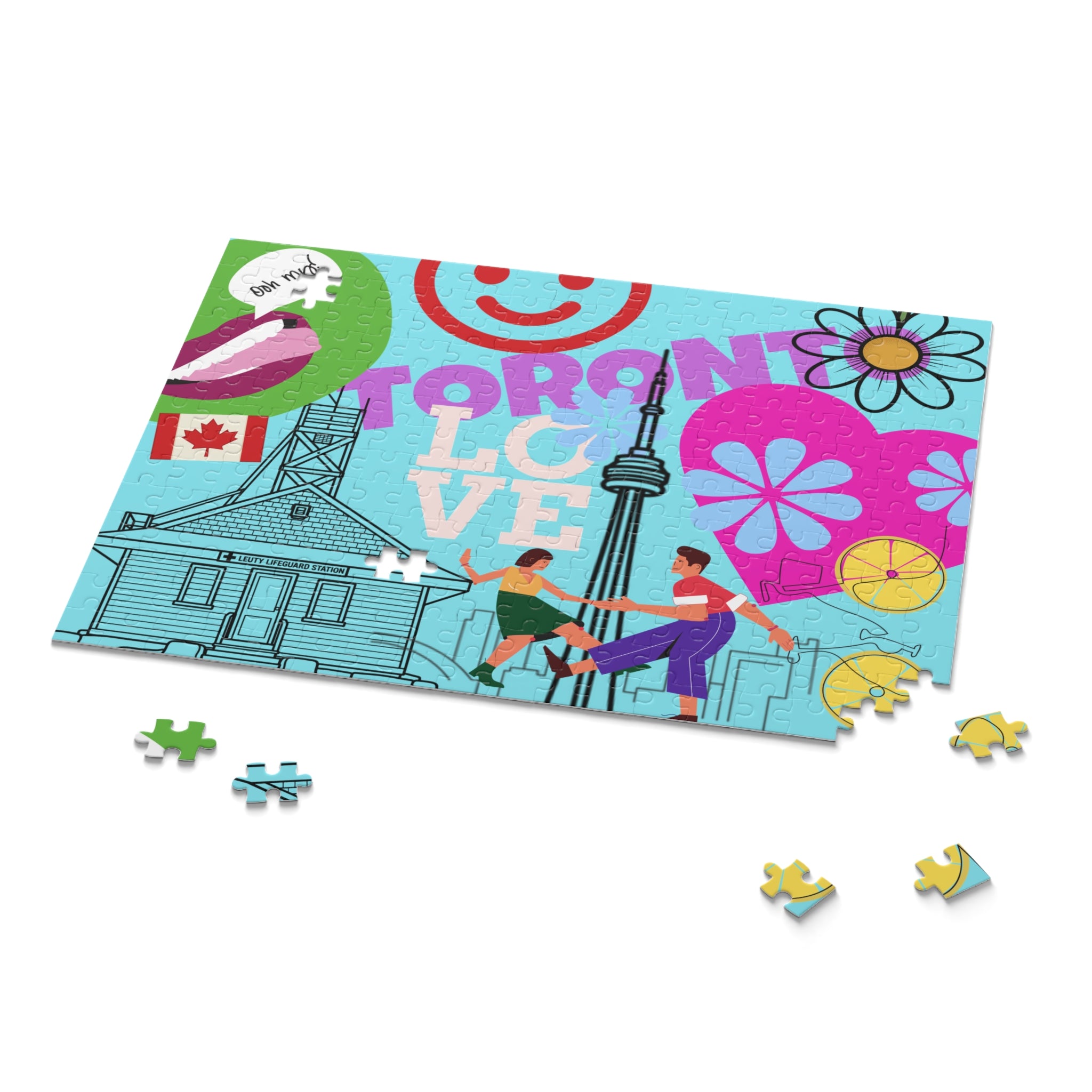 Toronto colorful graphic puzzle — Colorful Beach Art Jigsaw (120/252/500-Piece)