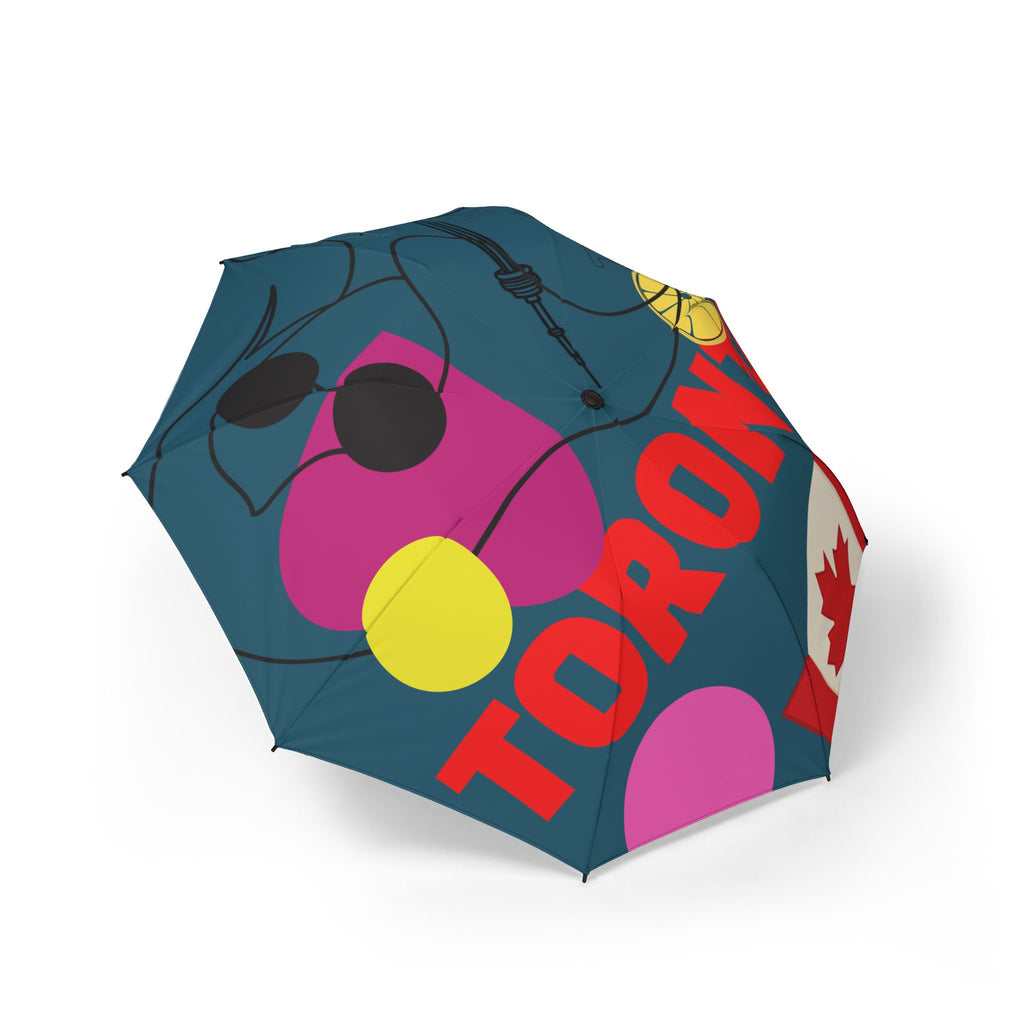 Umbrella Toronto Abstract Art Foldable  – Colorful Semi-Automatic Rain Shield