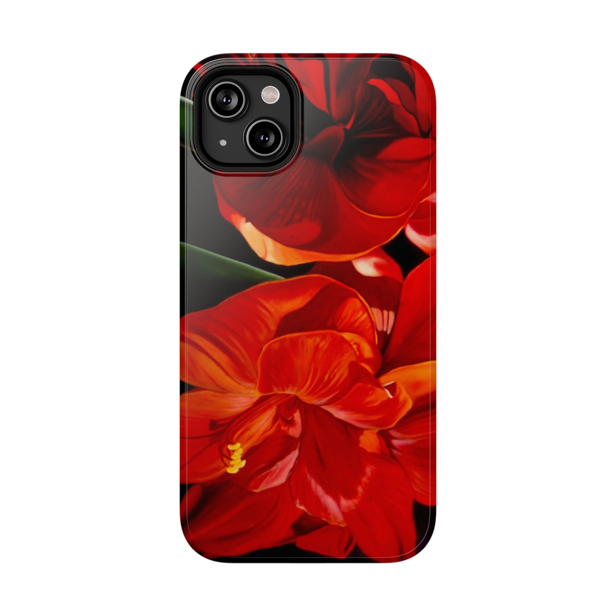 Phone case Lisa Herrera art print Red Amaryllis Floral Impact-Resistant Phone Case