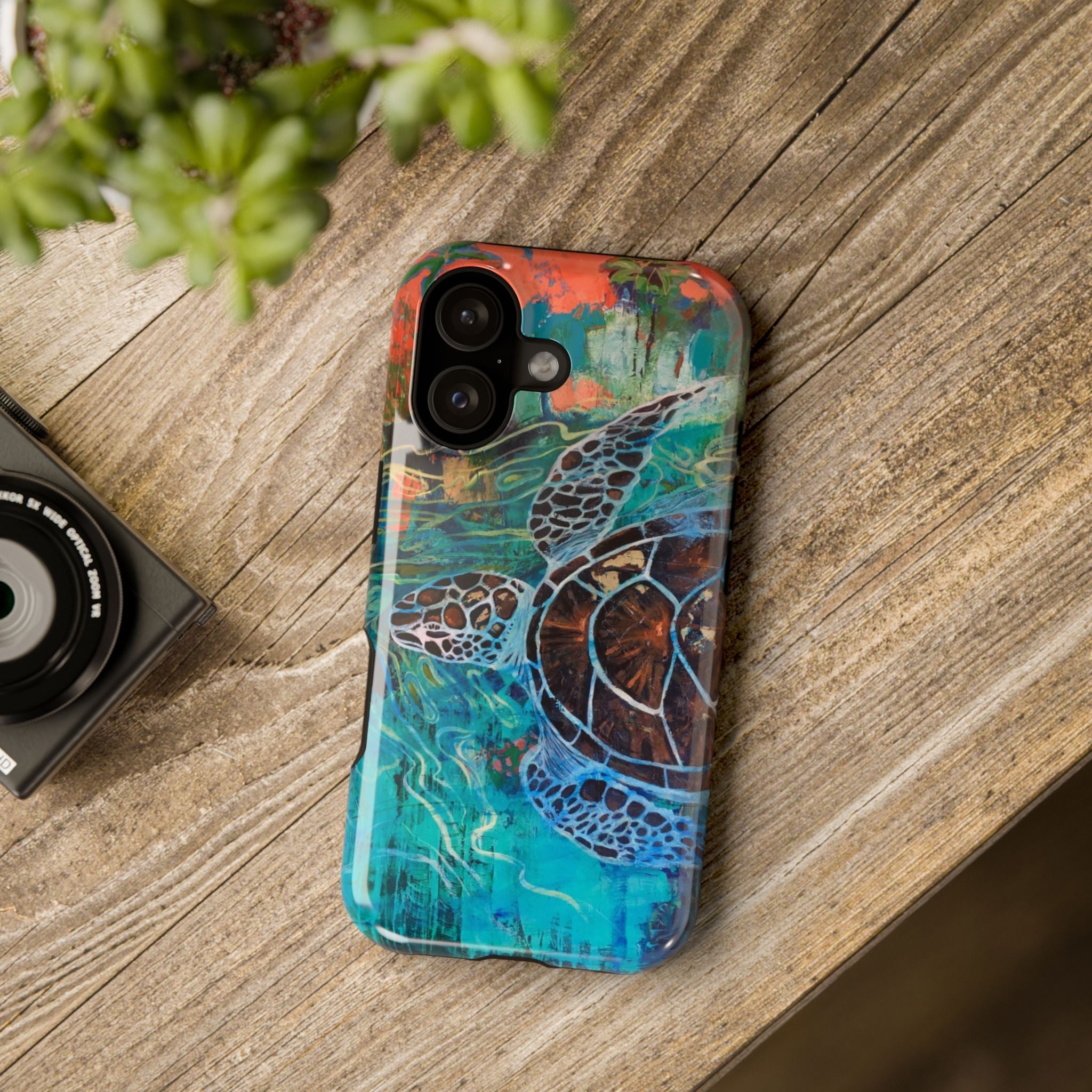 Phone Case Lisa Herrera art print Sea Turtle  — Protective Impact-Resistant Ocean Design