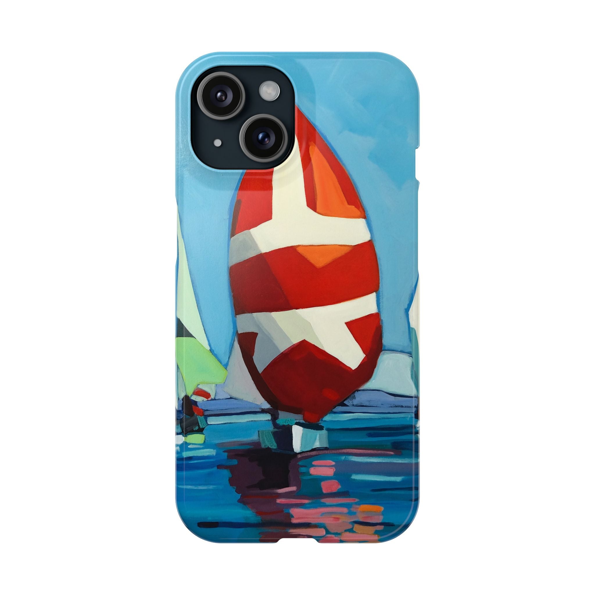 Phone case Lisa Herrera art Sailboats Slim Case — Colorful Nautical Phone Case