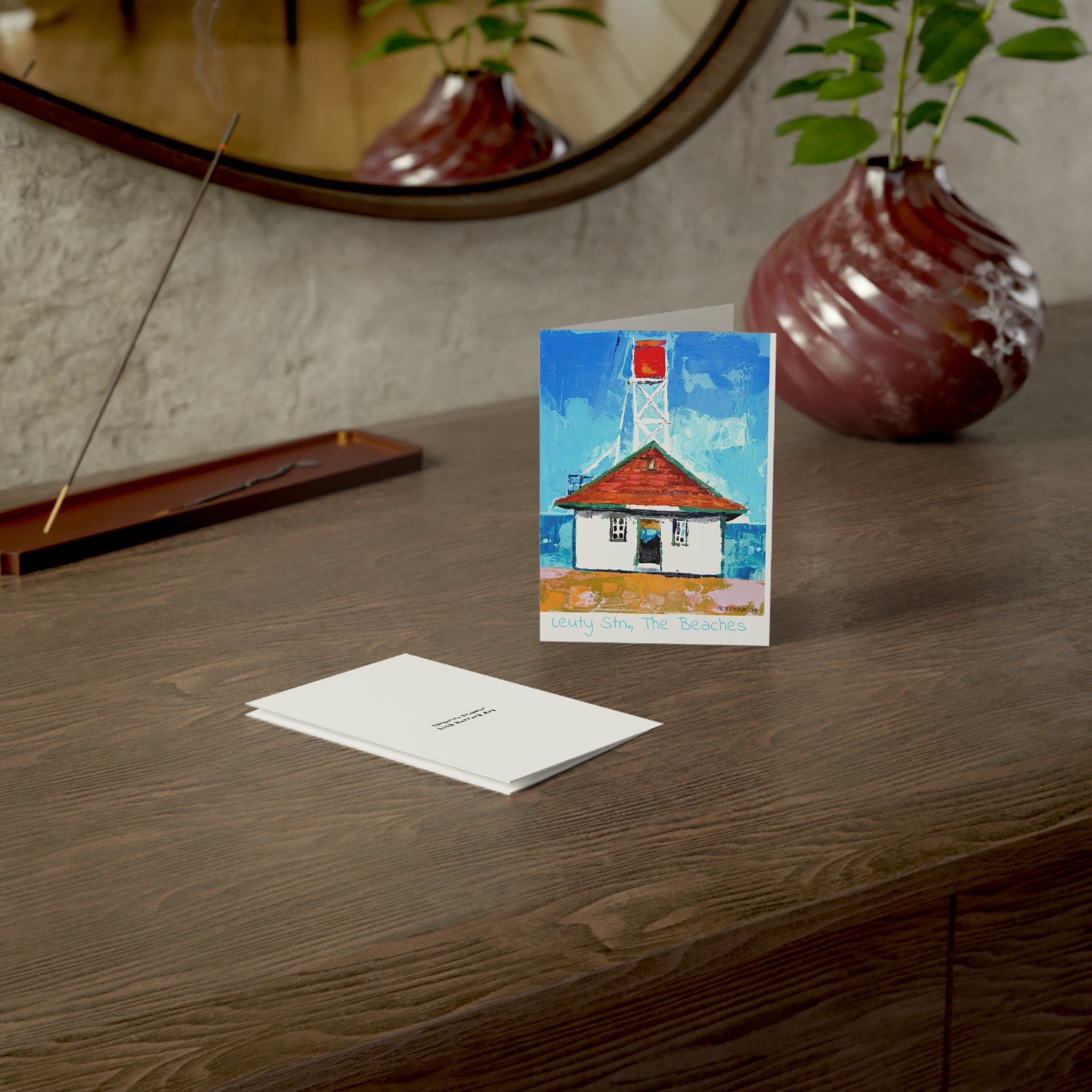 Greeting Card with painting by Lisa Herrera 'The Leuty Stn. The Beaches' — Blank Inside (Pack of 1/10/30/50)