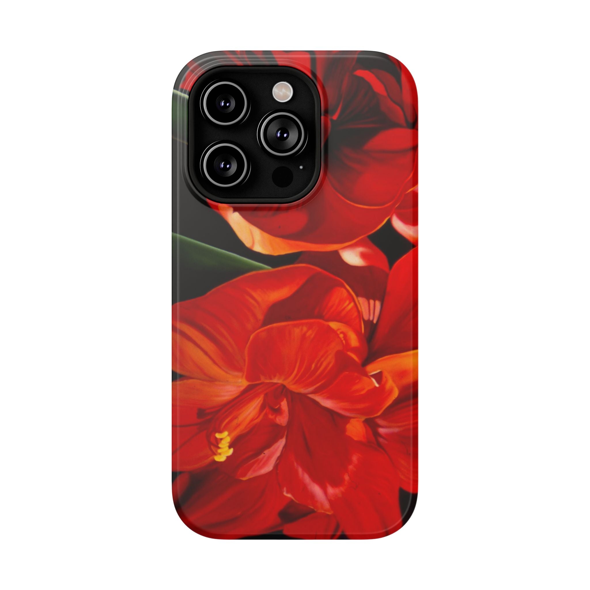 Phone case Lisa Herrera art print Red Amaryllis Floral Impact-Resistant Phone Case