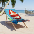 Beach Towel Print of Painting Sail Boats — Colorful Nautical Art Towel for Summer