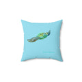 Throw Pillow Lisa Herrera art Sea Turtle  - Aqua Coastal Decorative Cushion