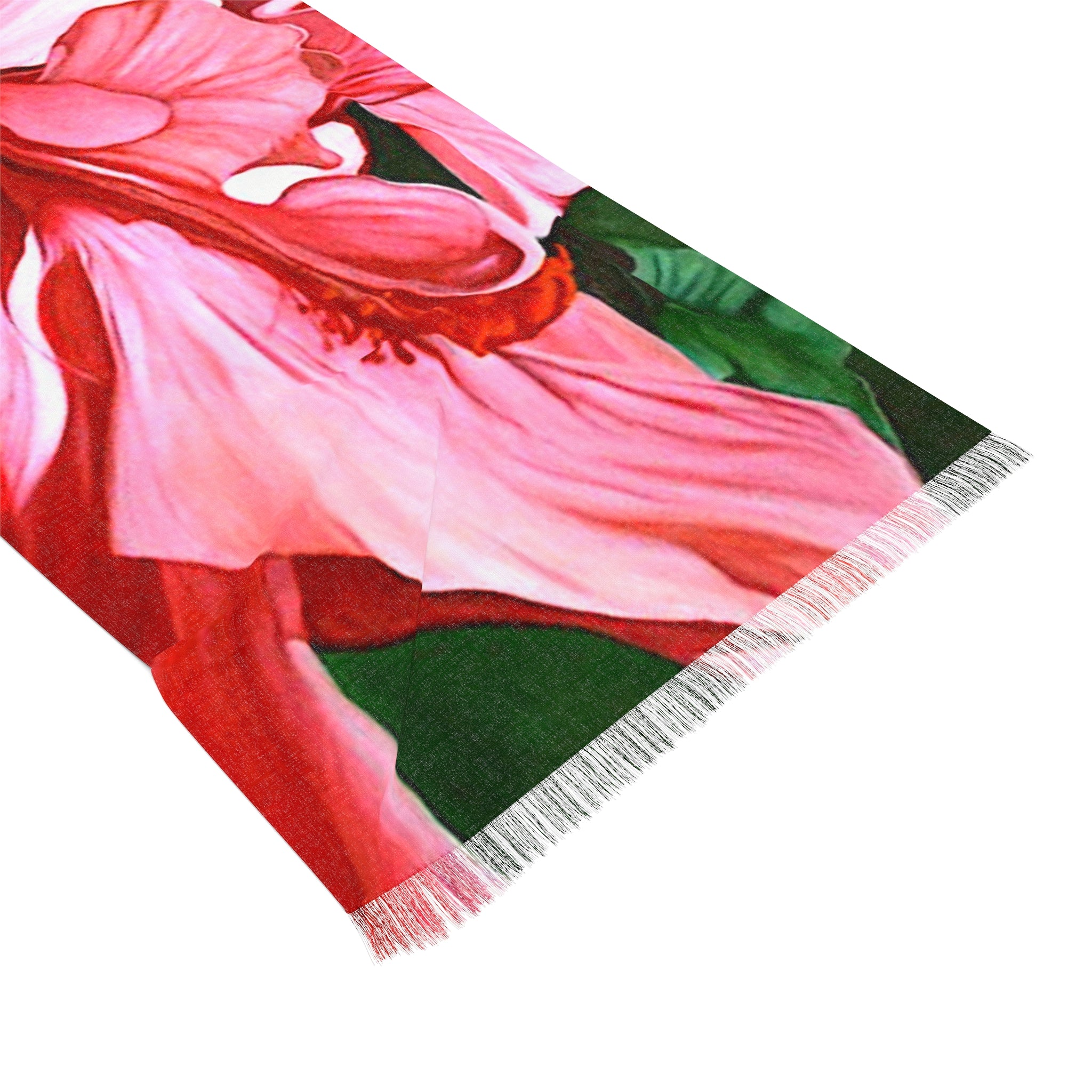 Light Scarf LIsa Herrera art print Tropical Hibiscus - Pink Floral Beach Wrap