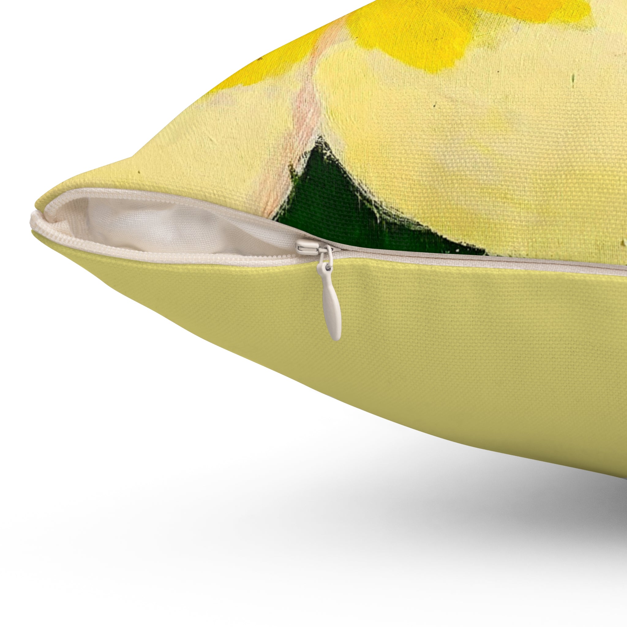 Throw Pillow Tropical Plumeria Floral Pillow — Yellow Plumeria Square Throw Pillow