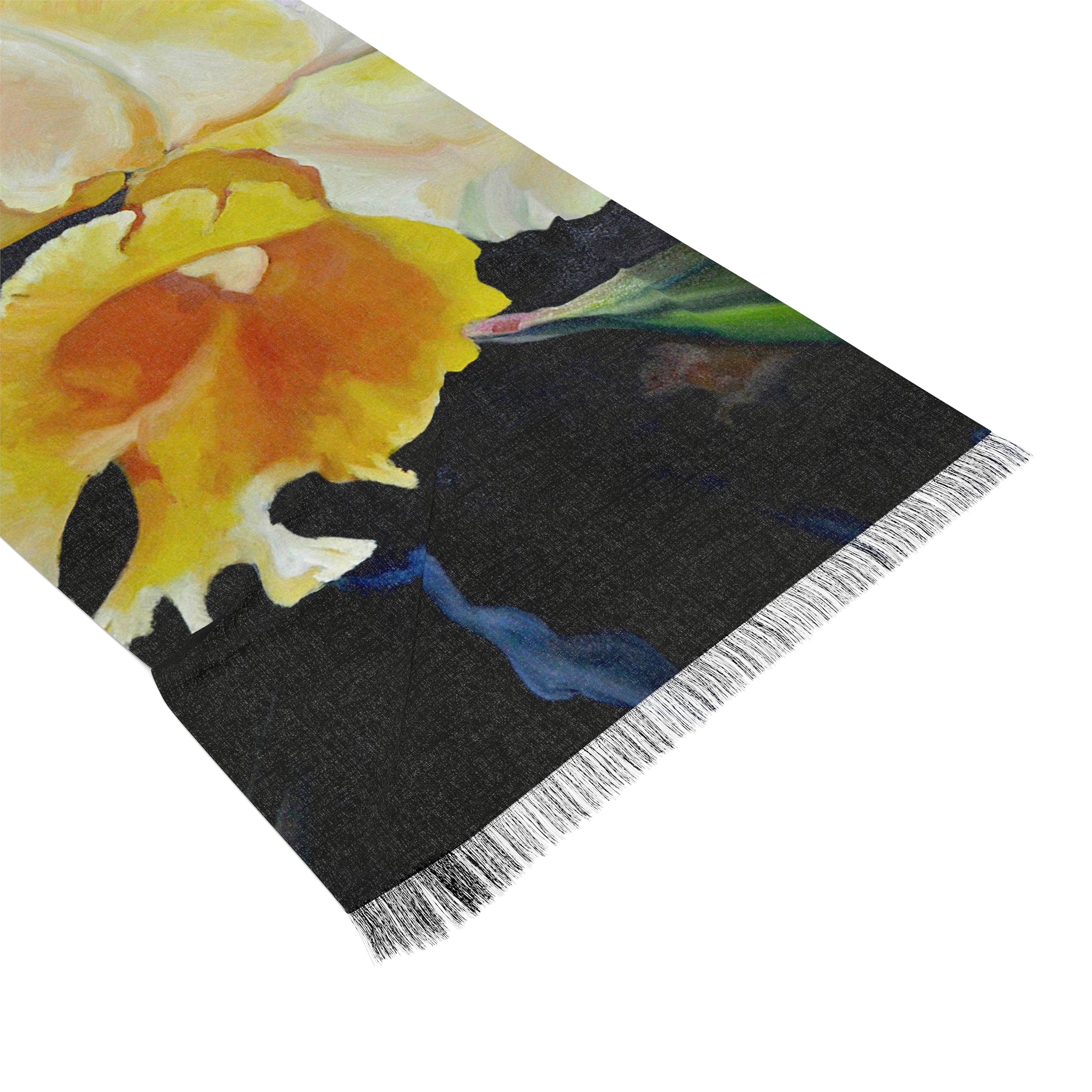 Floral Light Scarf  Lisa Herrera art print – Yellow Cattleya Orchid Print