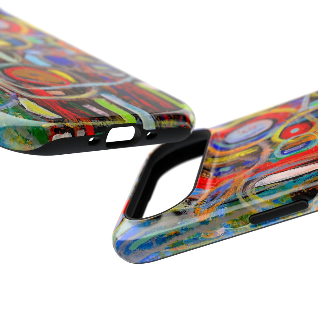 Phone Case lisa herrera art Abstract Colorburst Impact-Resistant Phone Case — Vibrant Modern Art Design